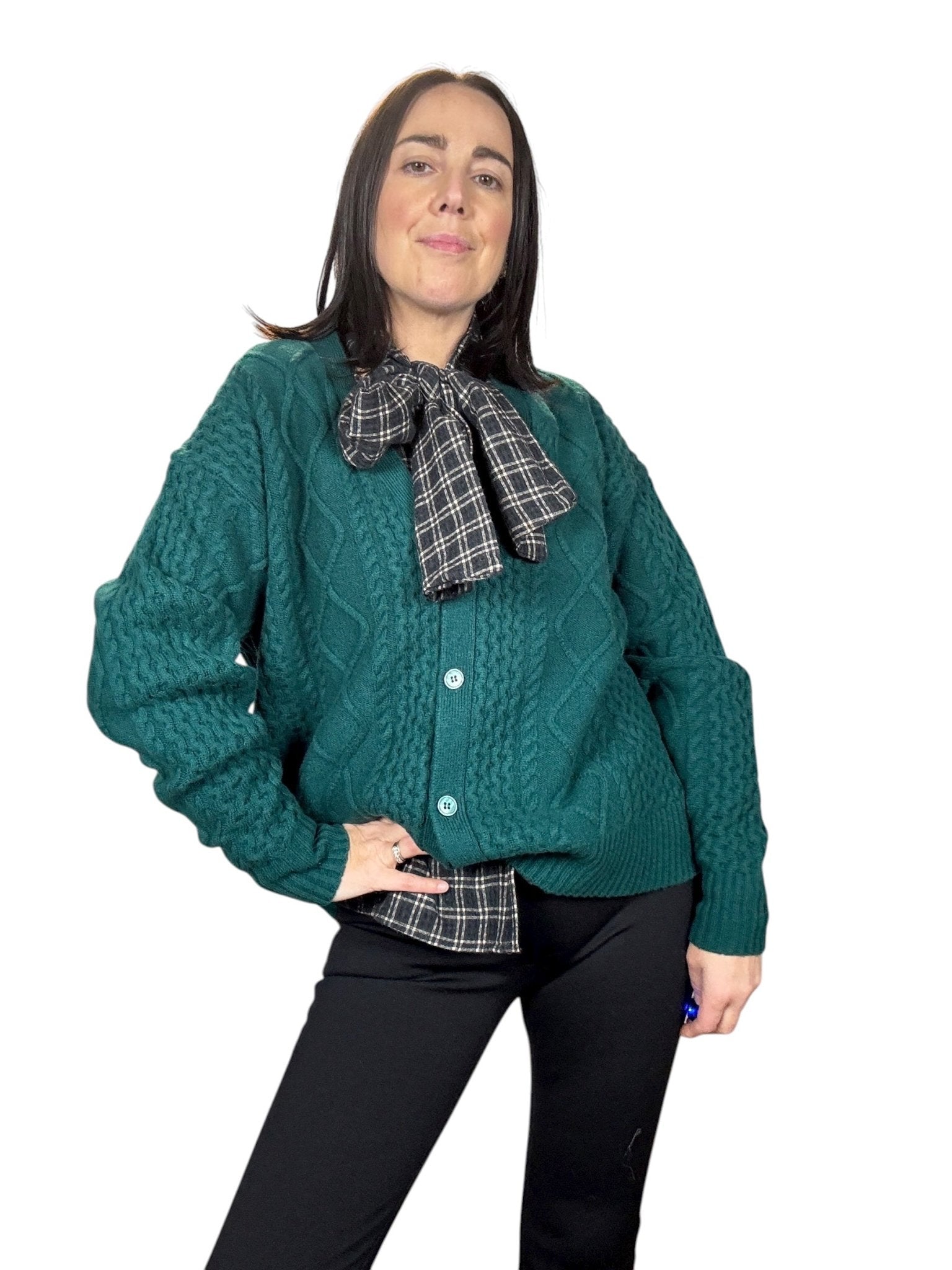 CARDIGAN LAVORATO IN PURA LANA VICOLO - XE BLU ABBIGLIAMENTO