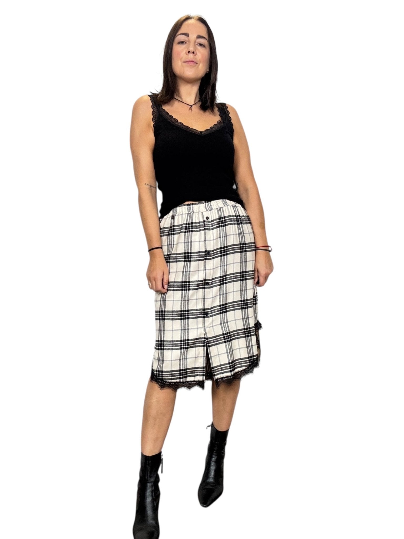 GONNA CHECK BIANCO - NERO DIXIE - XE BLU ABBIGLIAMENTO