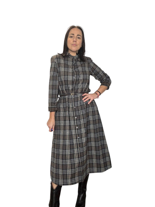 ABITO CHEMISIER CHECK GRIGIO SUSY MIX - XE BLU ABBIGLIAMENTO