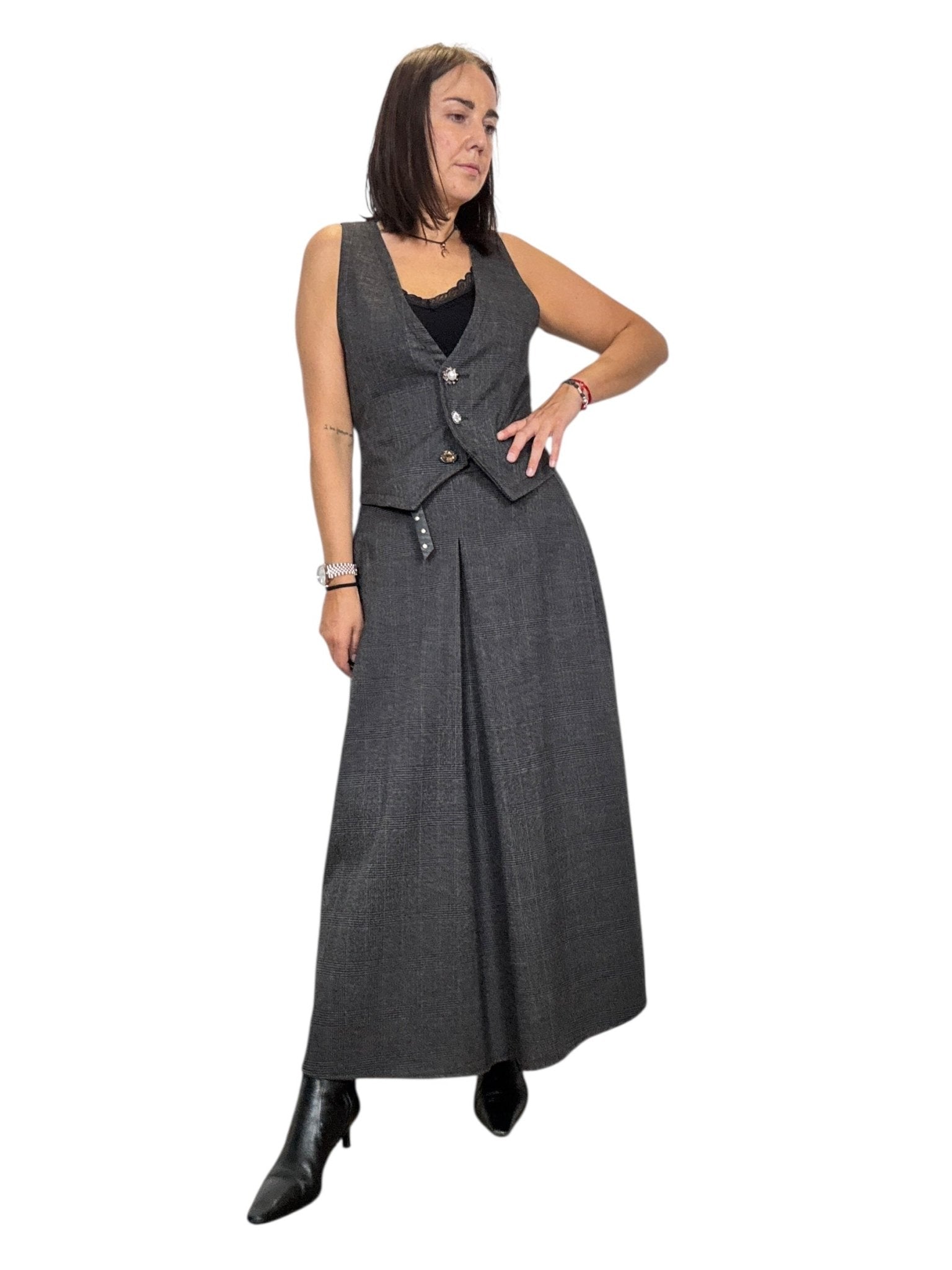 TAILLEUR CON MICROQUADRETTO SUSY MIX - XE BLU ABBIGLIAMENTO