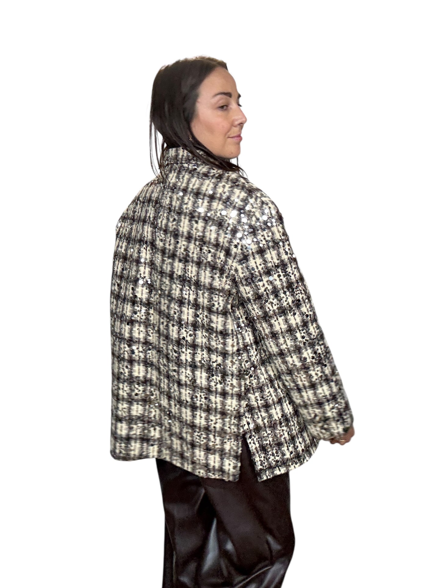 GIACCA CHECK CON PAILLETTES SUSY MIX