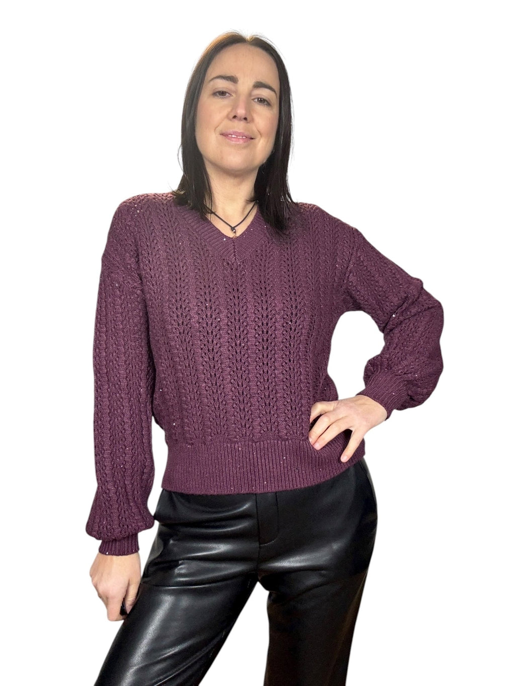 MAGLIA TRAFORATA SUSY MIX - XE BLU ABBIGLIAMENTO