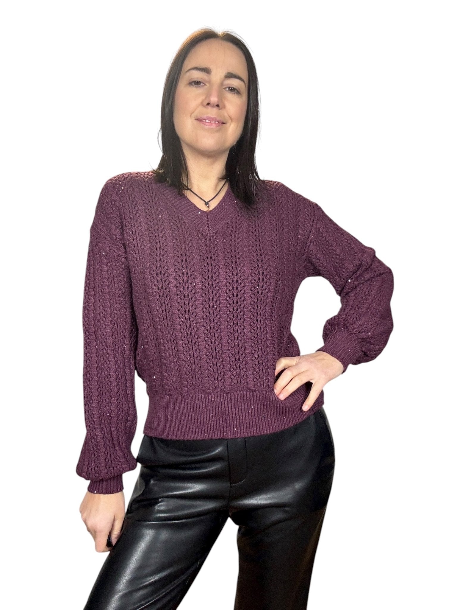 MAGLIA TRAFORATA SUSY MIX - XE BLU ABBIGLIAMENTO