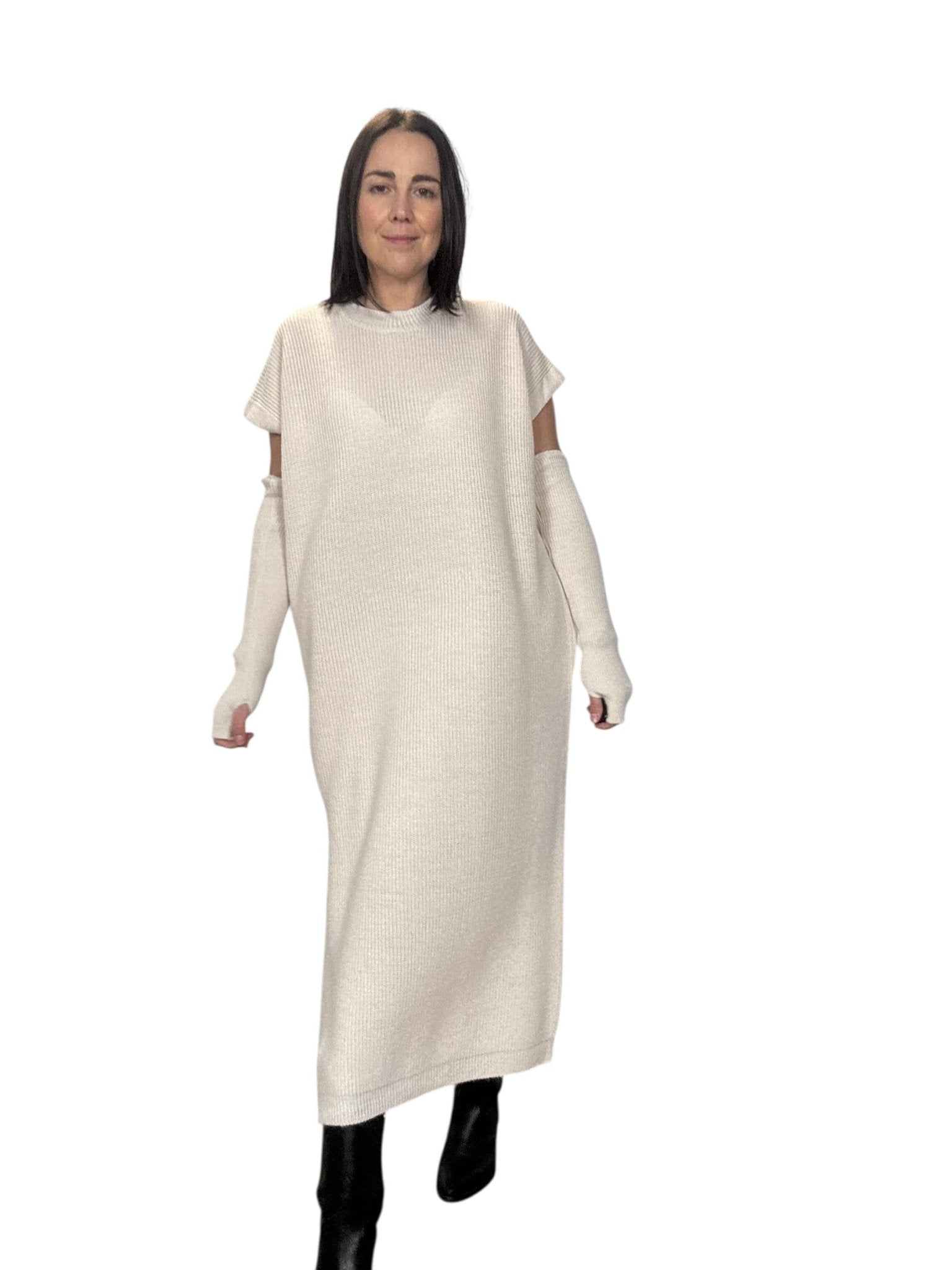 ABITO MIDI SMANICATO CON MANICOTTO DIXIE - XE BLU ABBIGLIAMENTO