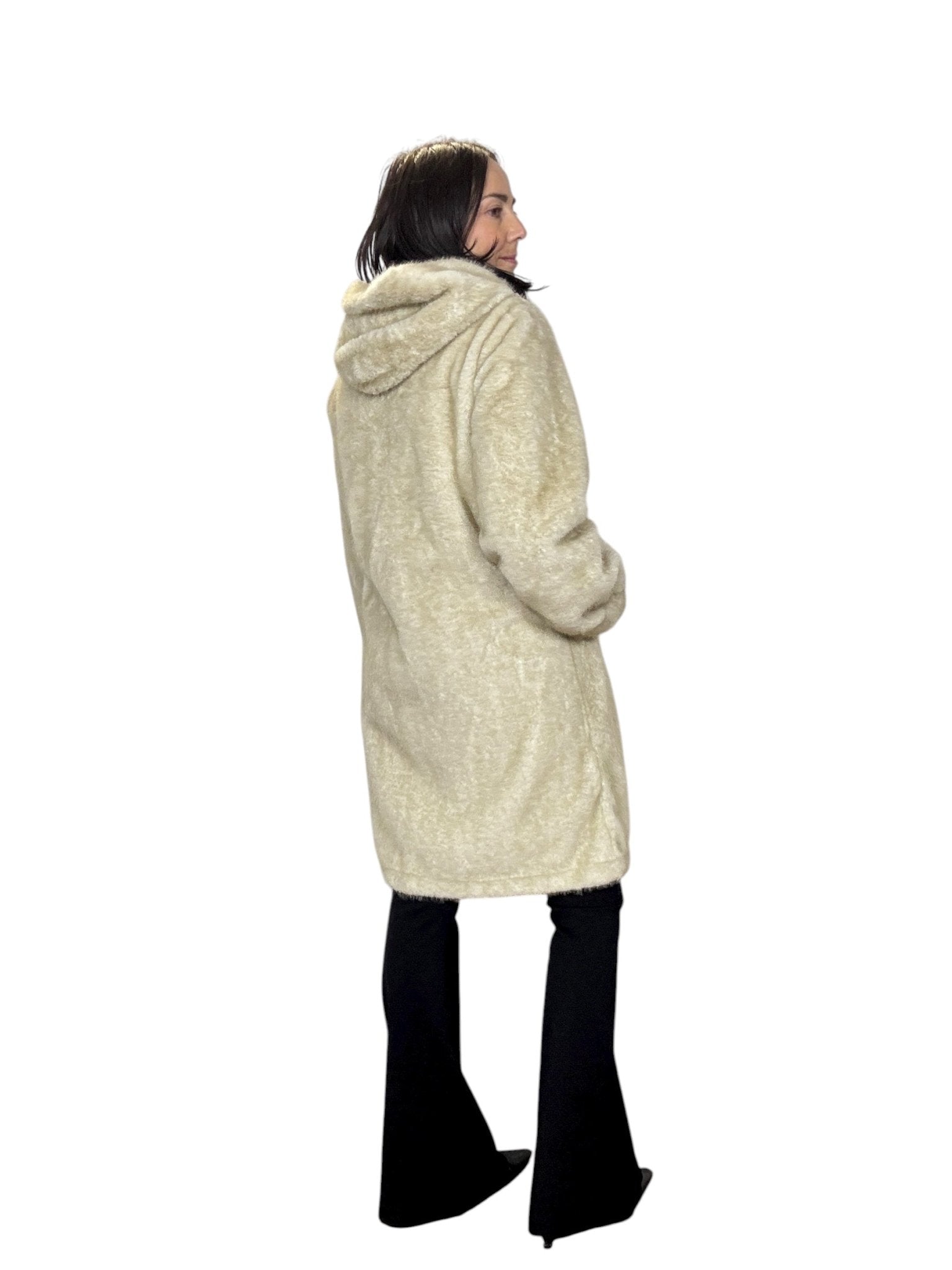 PELLICCIA LUNGA CON CAPPUCCIO SUSY MIX - XE BLU ABBIGLIAMENTO