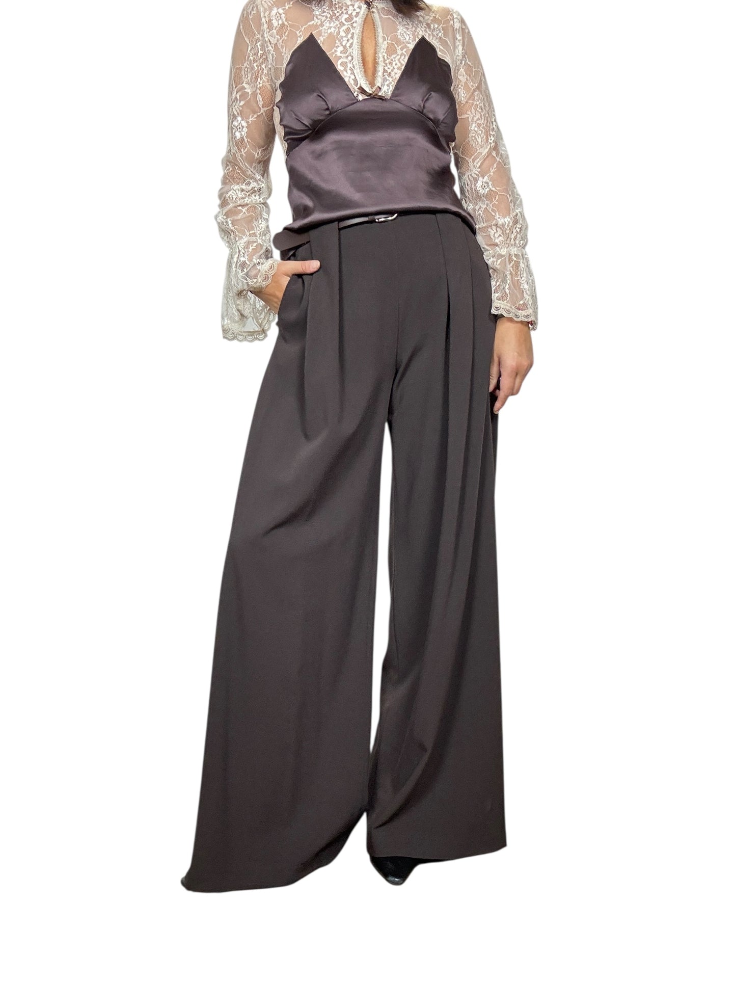 BLUSA CON MANICA IN PIZZO DIXIE