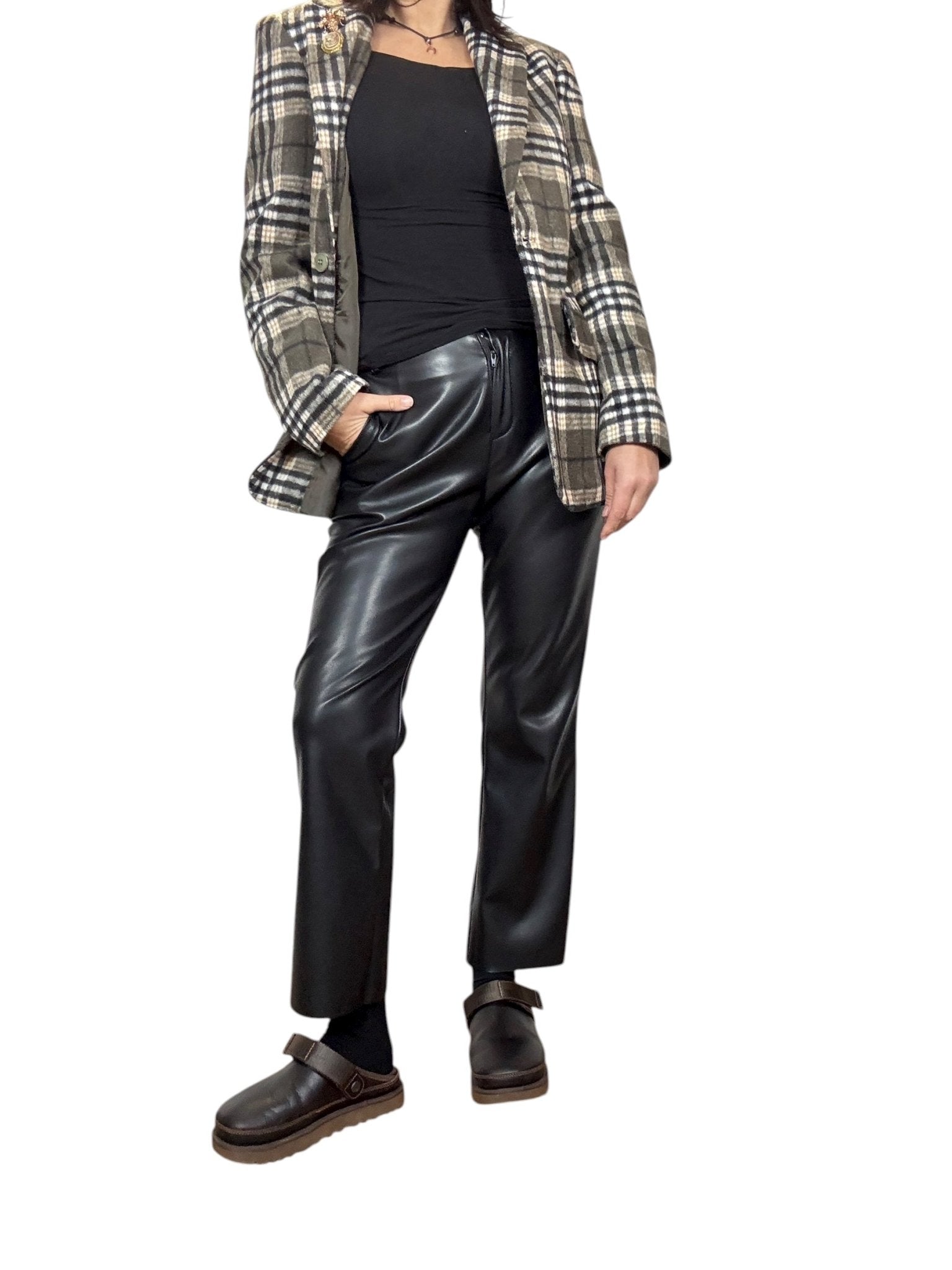 PANTALONE IN ECOPELLE A TROMBETTA TENSIONE IN - XE BLU ABBIGLIAMENTO