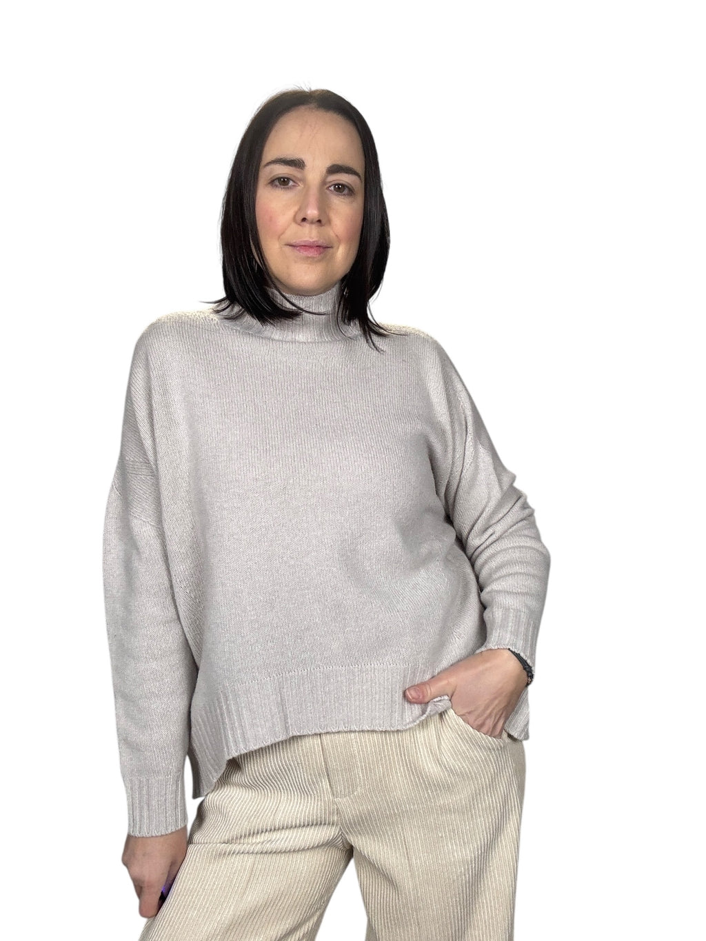 MAGLIA COLLO LUPETTO IN PURA LANA SUSY MIX - XE BLU ABBIGLIAMENTO