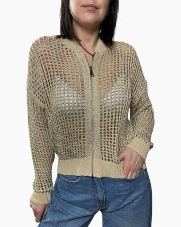 BOMBER A RETE SUSY MIX - XE BLU ABBIGLIAMENTO