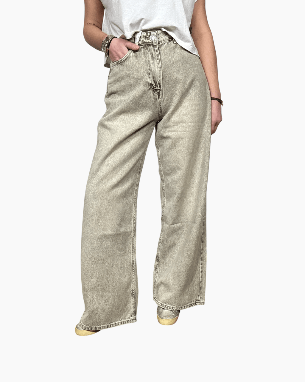 JEANS A PALAZZO SABBIATO SUSY MIX - XE BLU ABBIGLIAMENTO