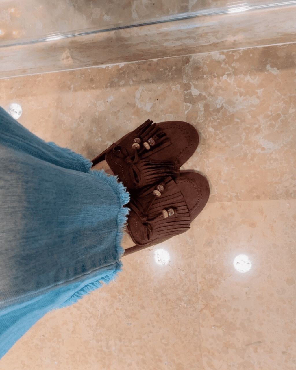 MOCASSINO CON FRANGE SUSY MIX - XE BLU ABBIGLIAMENTO