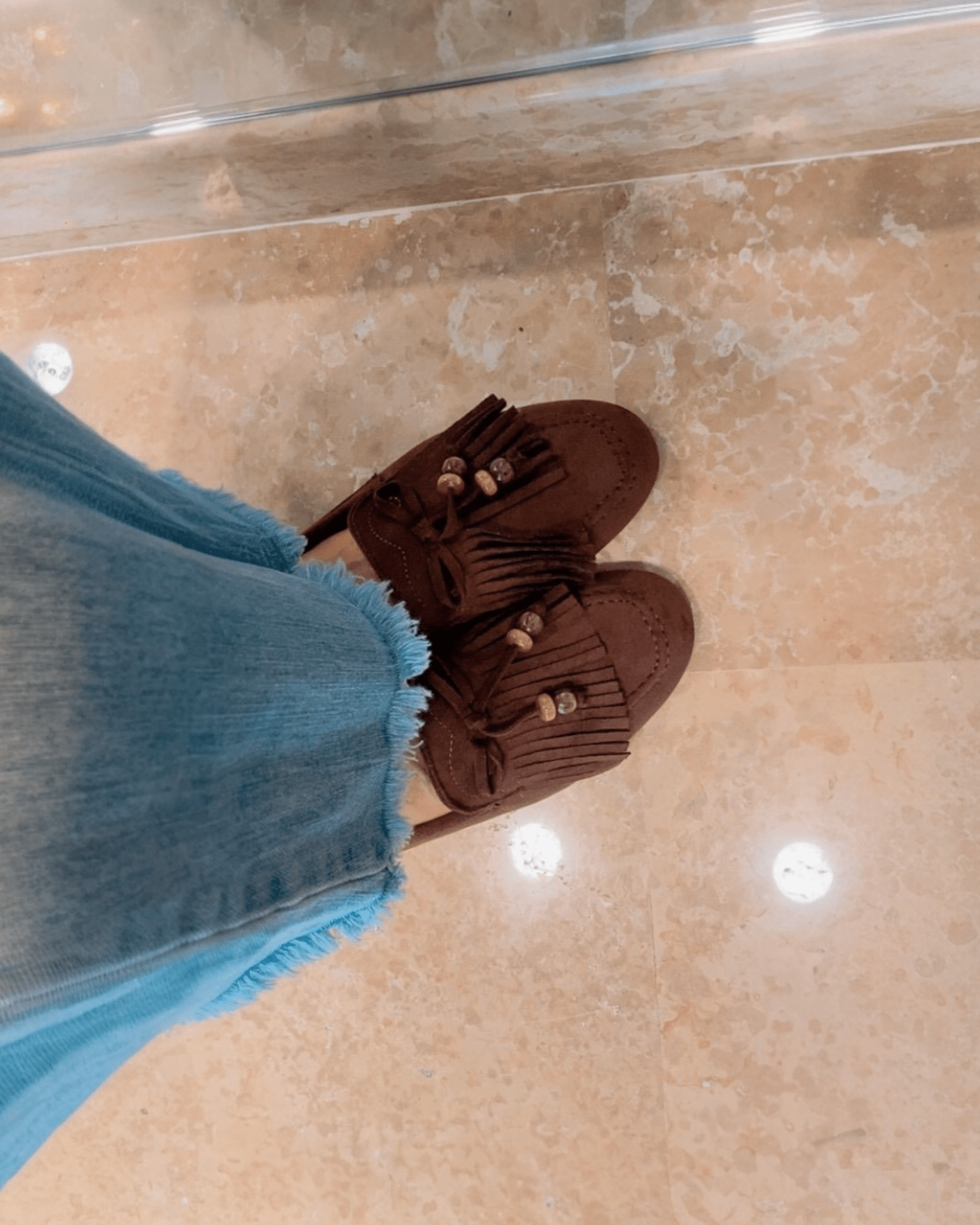 MOCASSINO CON FRANGE SUSY MIX - XE BLU ABBIGLIAMENTO