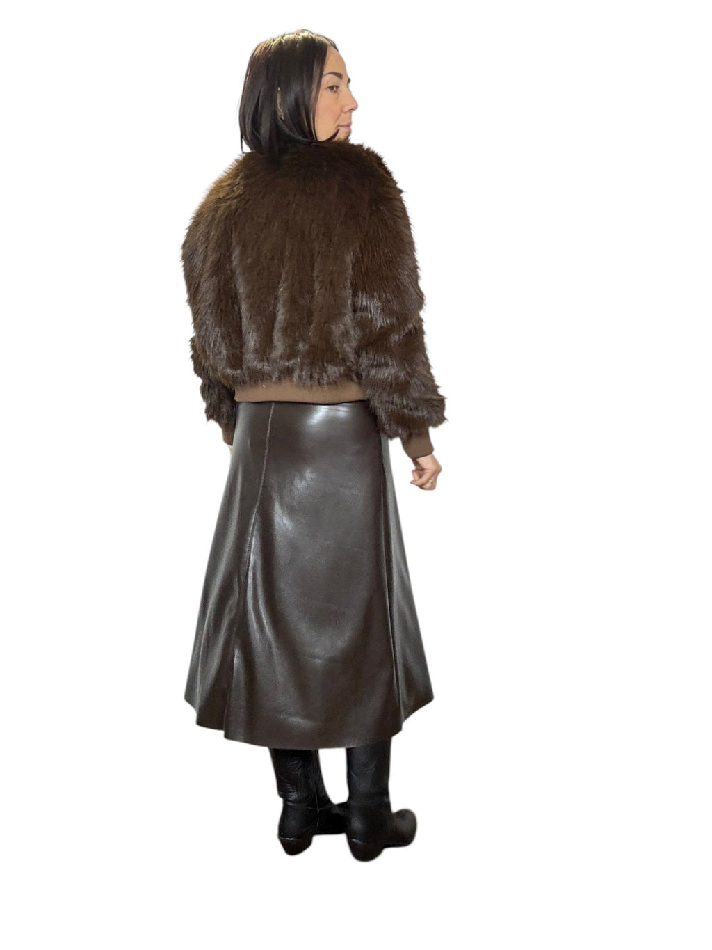 GONNA IN ECOPELLE SVASATA TENSIONE IN - XE BLU ABBIGLIAMENTO