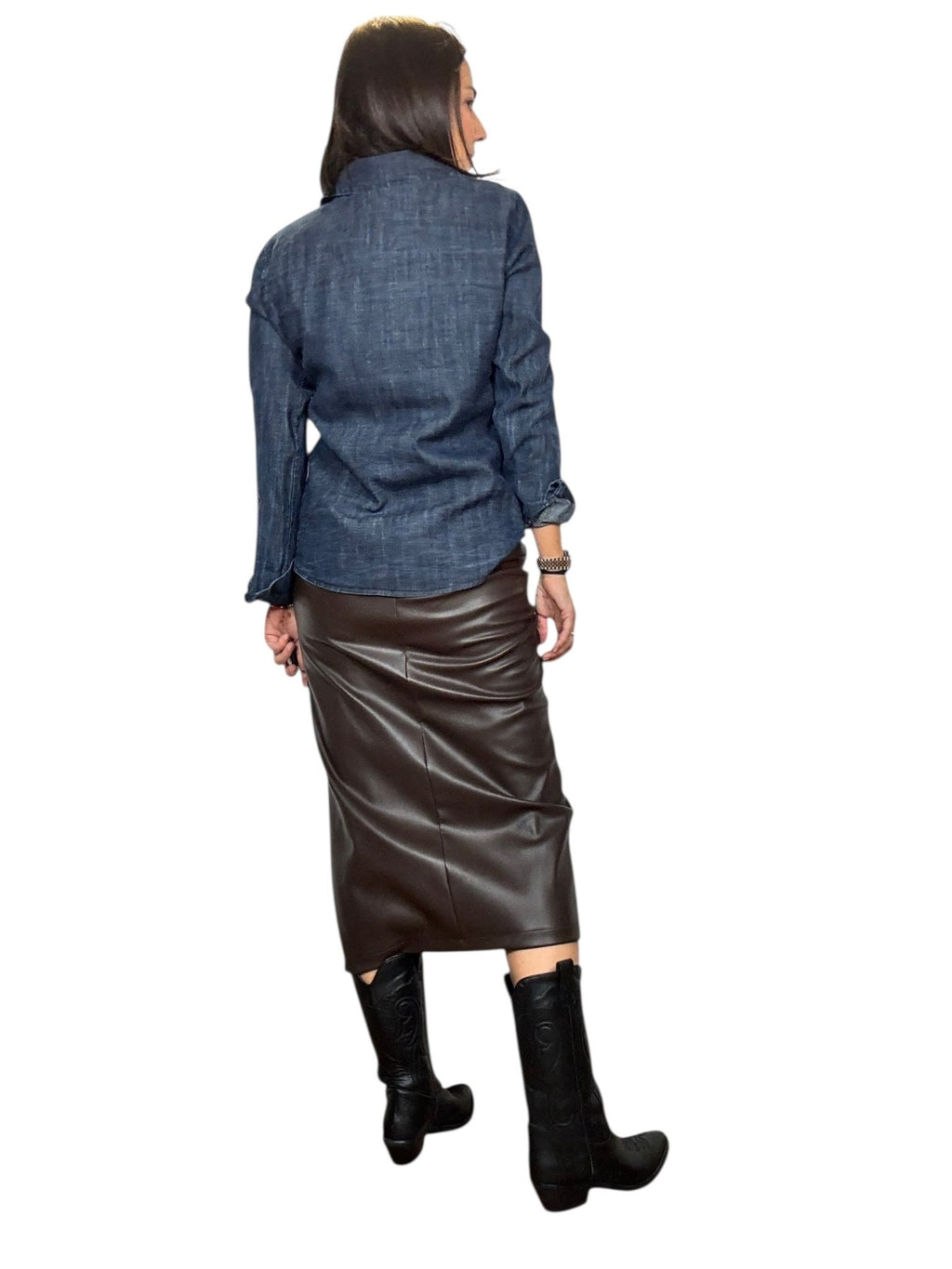 GONNA A TUBINO IN ECOPELLE SUSY MIX - XE BLU ABBIGLIAMENTO