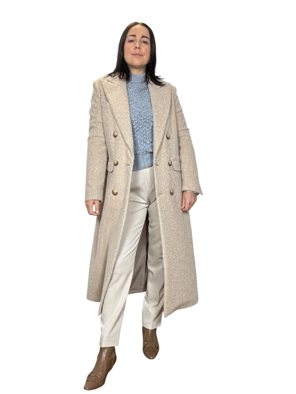 CAPPOTTO A UOVO IN LANA COTTA SUSY MIX - XE BLU ABBIGLIAMENTO