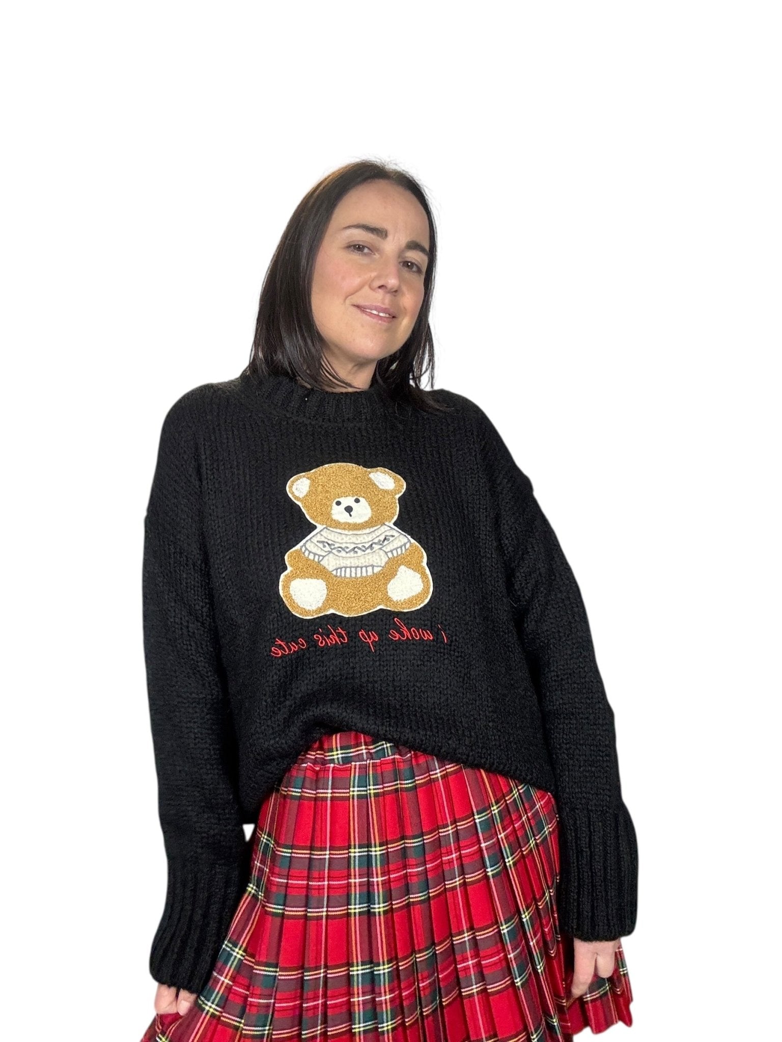 MAGLIA LAVORATA CON ORSETTO VICOLO - XE BLU ABBIGLIAMENTO