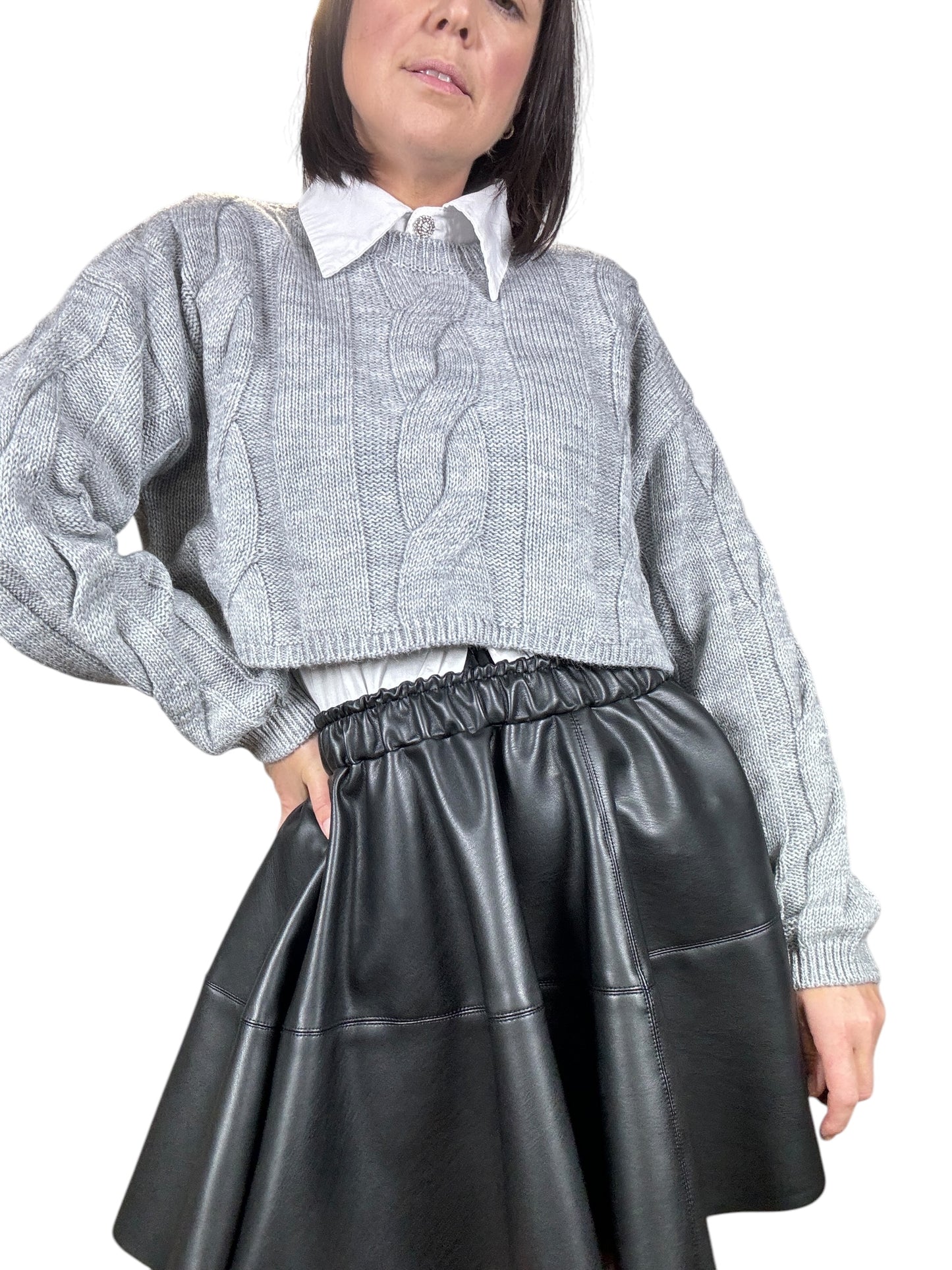 MAGLIA CROPPED A TRECCE VICOLO