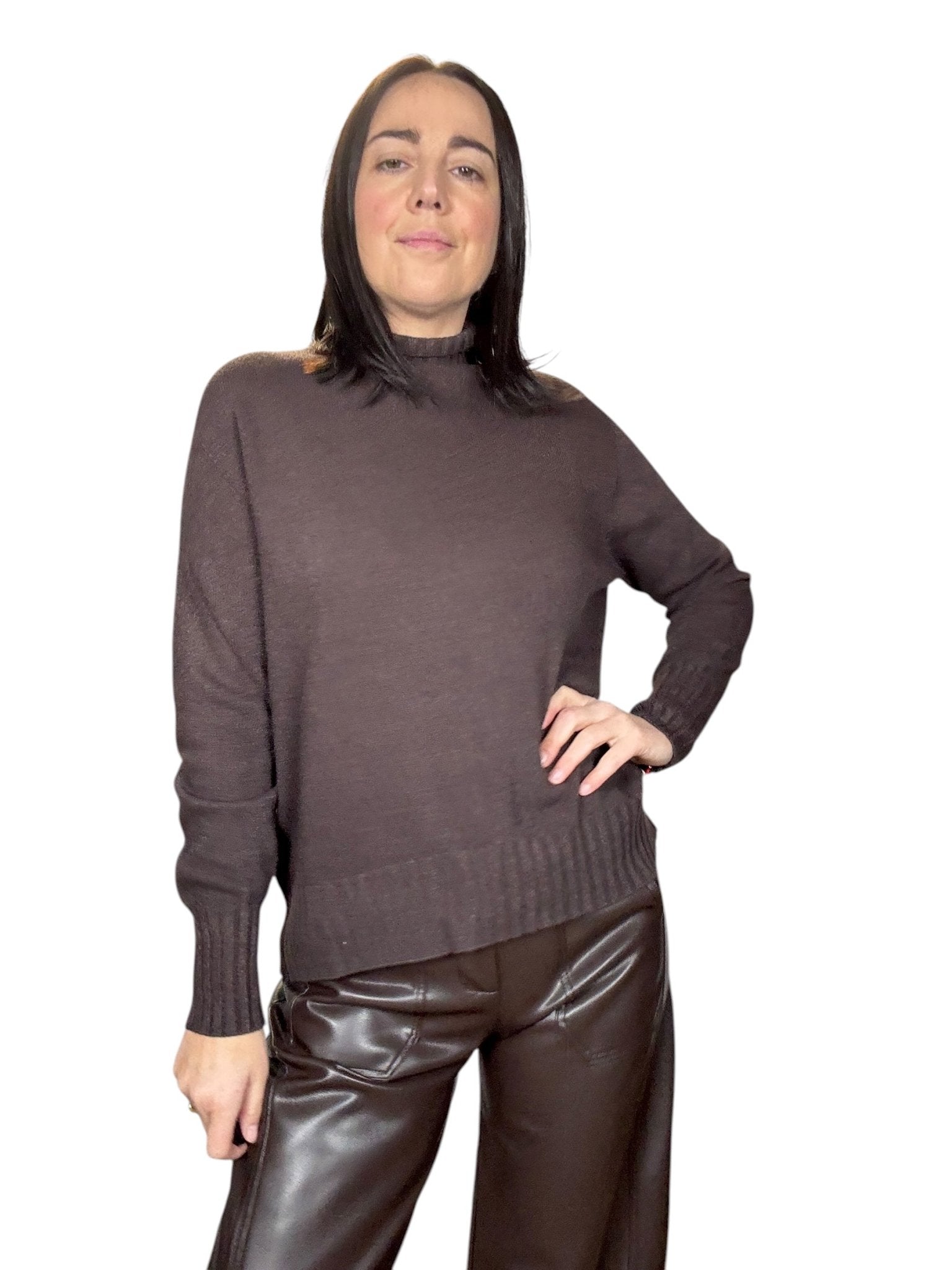 MAGLIA CON SPACCO SUSY MIX - XE BLU ABBIGLIAMENTO