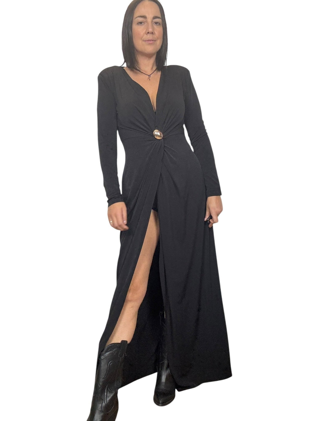 ABITO SPACCO DAVANTI CON ANELLO SUSY MIX - XE BLU ABBIGLIAMENTO