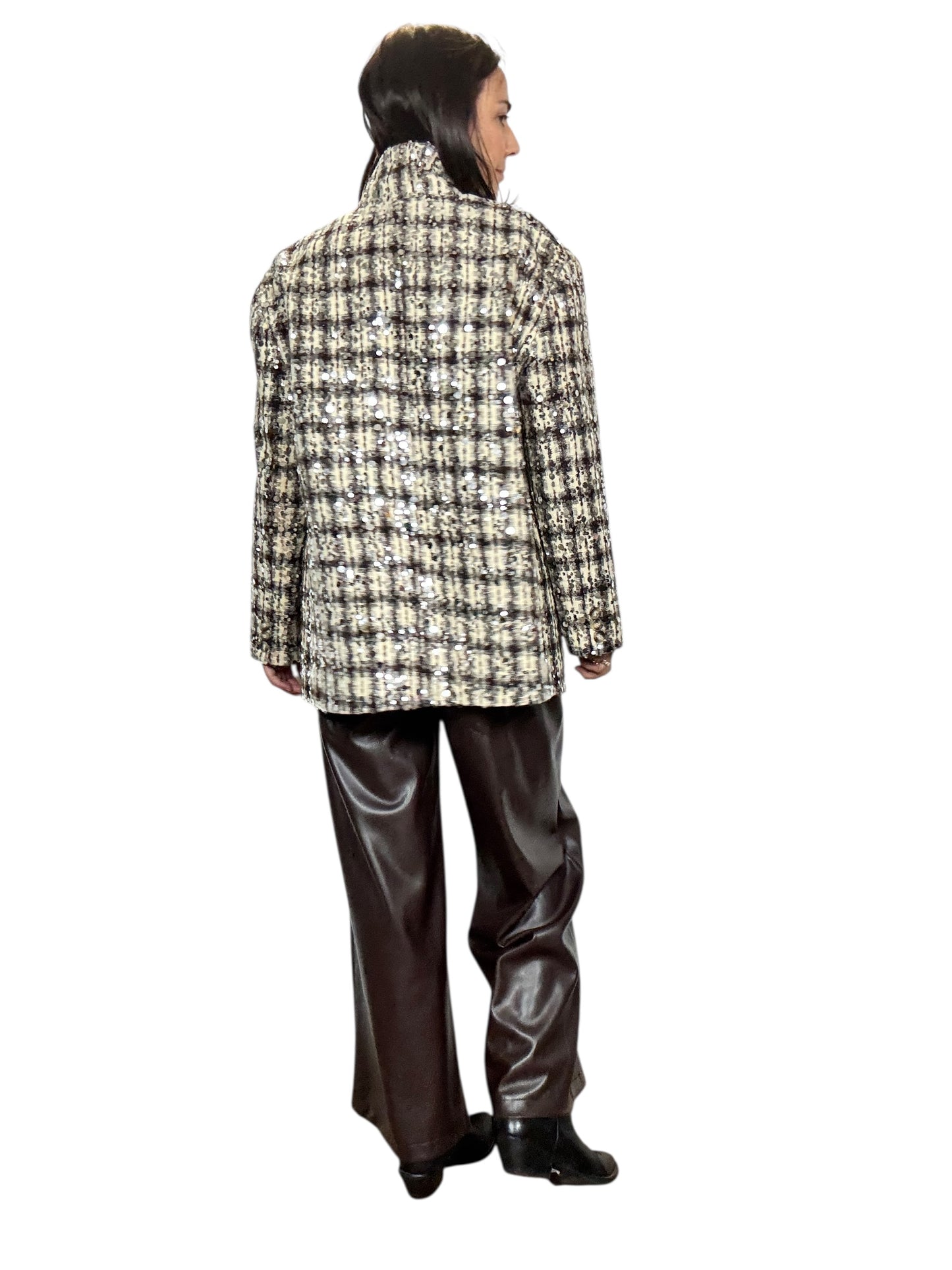 GIACCA CHECK CON PAILLETTES SUSY MIX