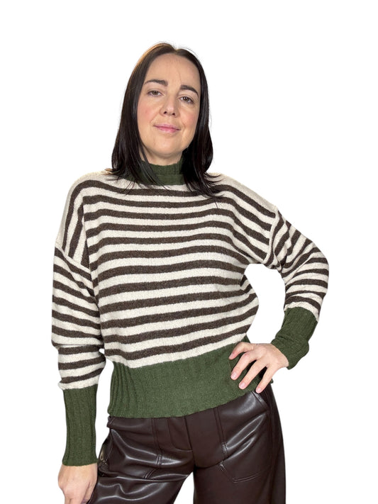 MAGLIA RIGATA COLLO A LUPETTO SUSY MIX