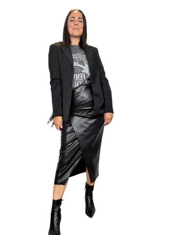 GIACCA CON FRANGE SUSY MIX - XE BLU ABBIGLIAMENTO