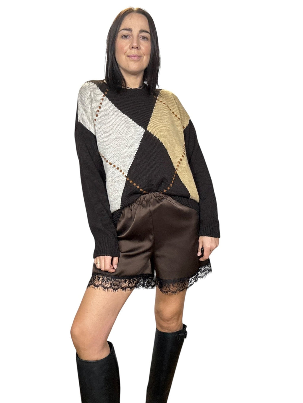 MAGLIA A ROMBI MOTEL - XE BLU ABBIGLIAMENTO