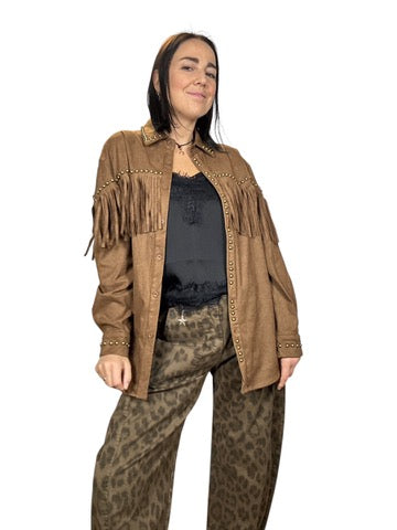 GIACCA-CAMICIA ECODAINO CON FRANGE E BORCHIE SUSY MIX