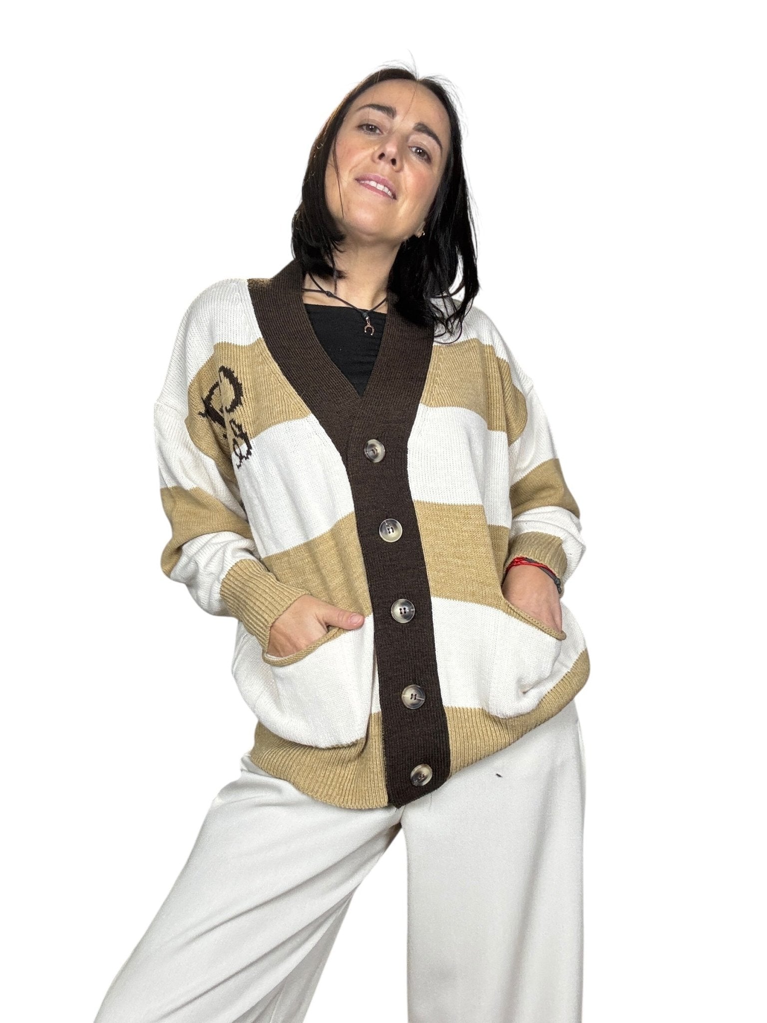 CARDIGAN A RIGHE VICOLO - XE BLU ABBIGLIAMENTO