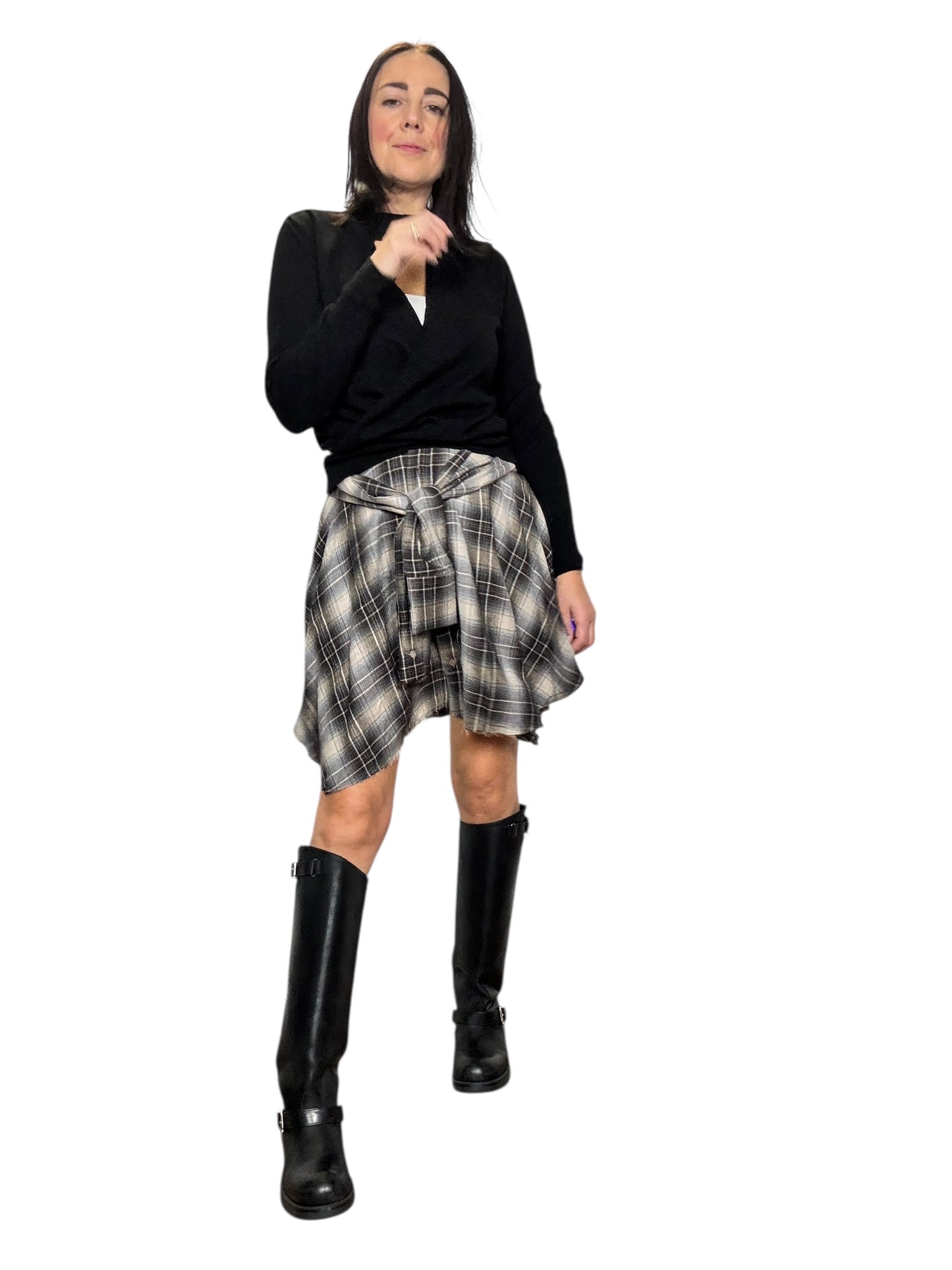 GONNA CORTA CON MANICHE DI CAMICIA DIXIE