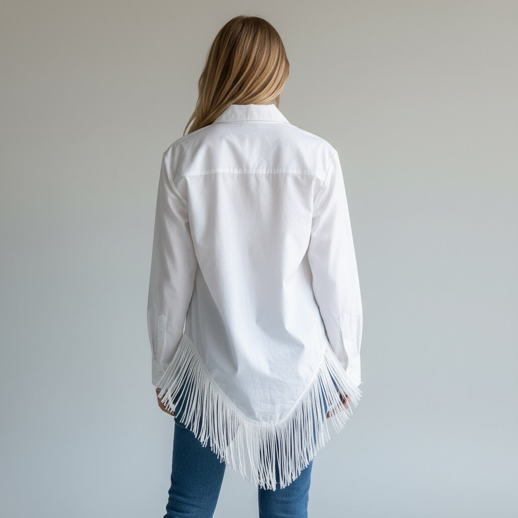 CAMICIA CON PUNTA E  FRANGE VICOLO
