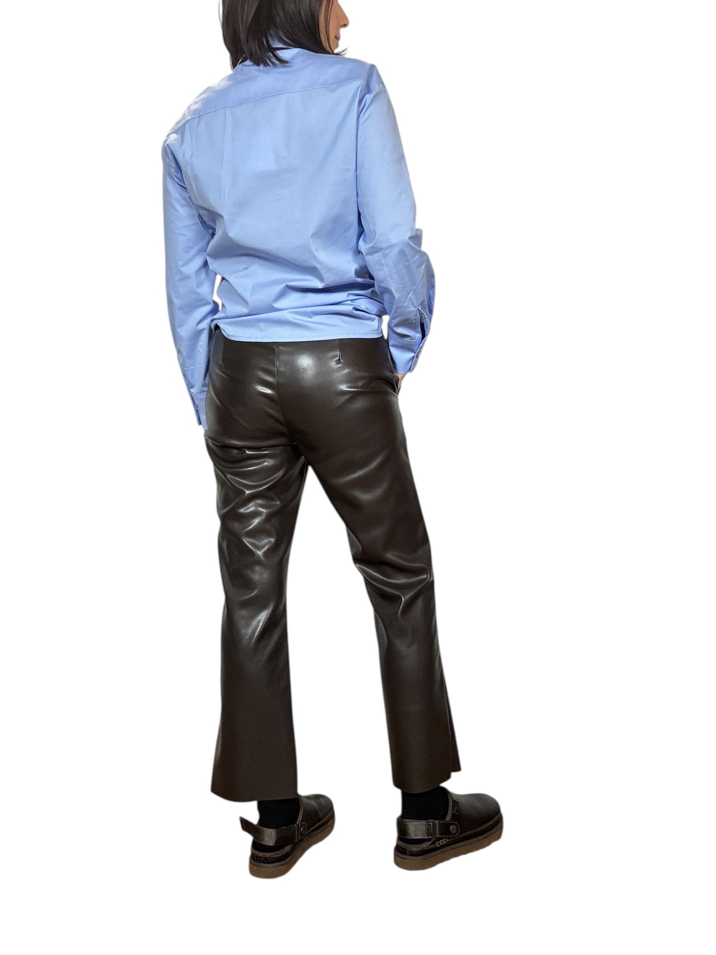 PANTALONE IN ECOPELLE A TROMBETTA TENSIONE IN