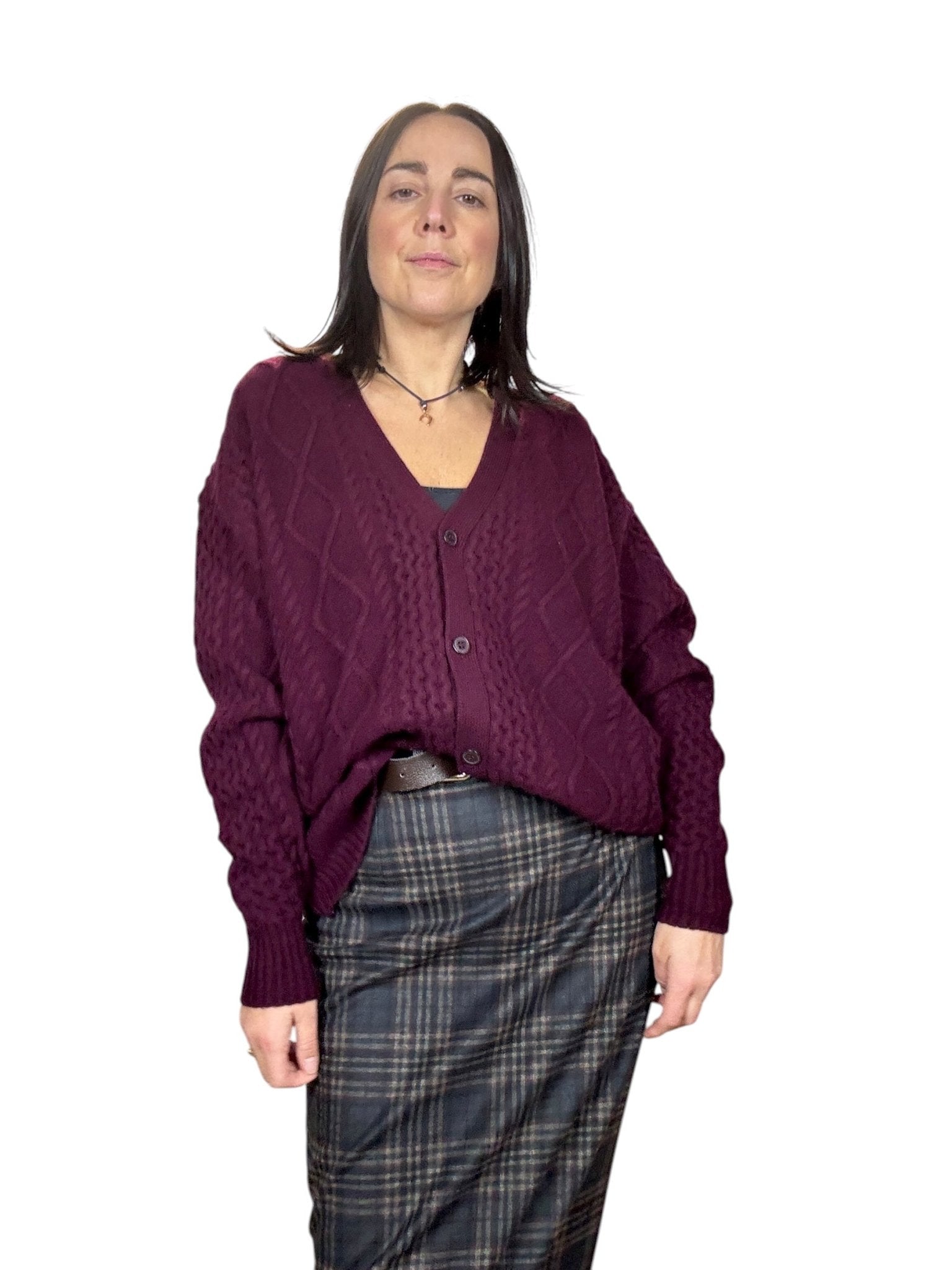 CARDIGAN LAVORATO IN PURA LANA VICOLO - XE BLU ABBIGLIAMENTO