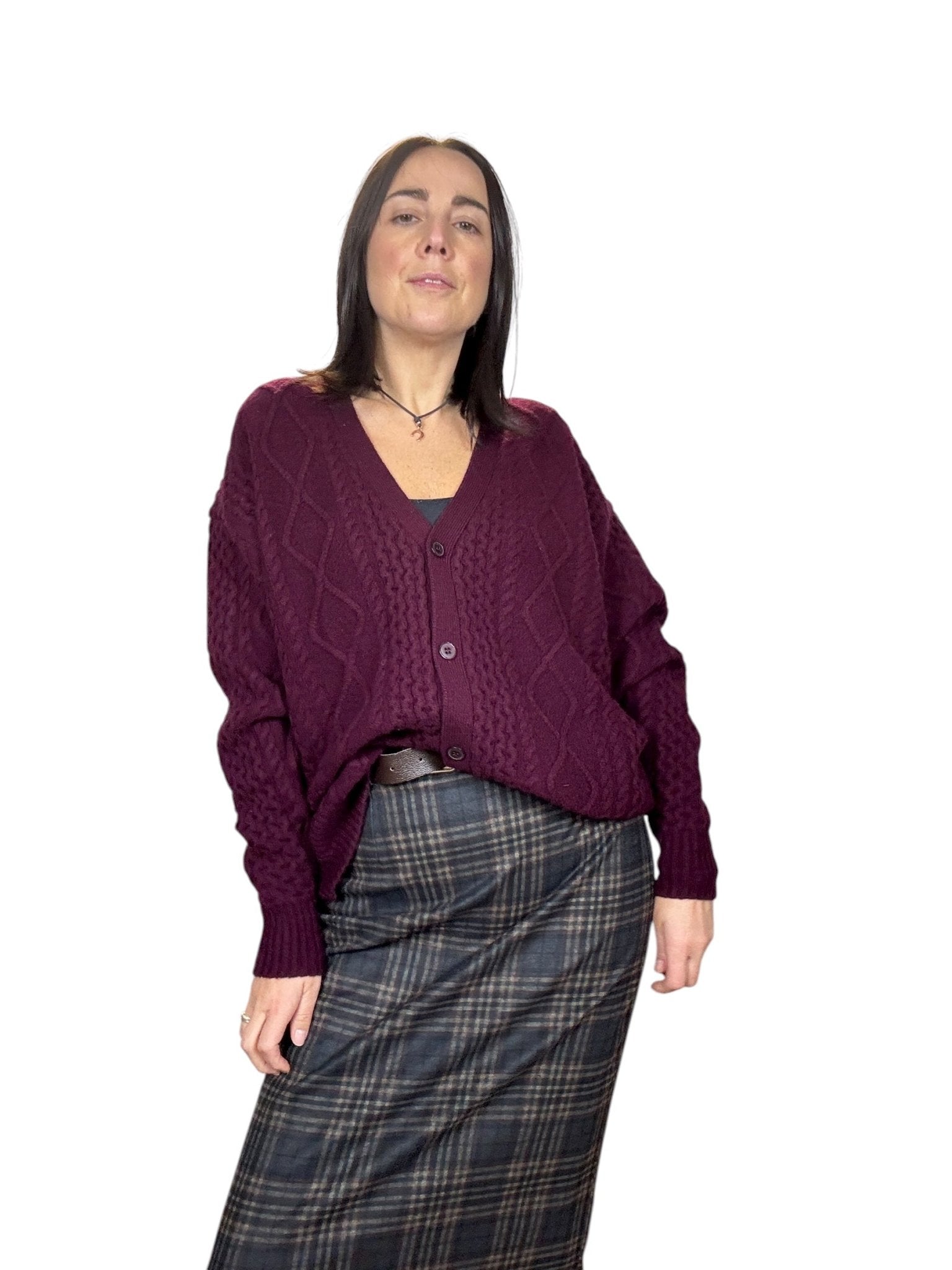 CARDIGAN LAVORATO IN PURA LANA VICOLO - XE BLU ABBIGLIAMENTO