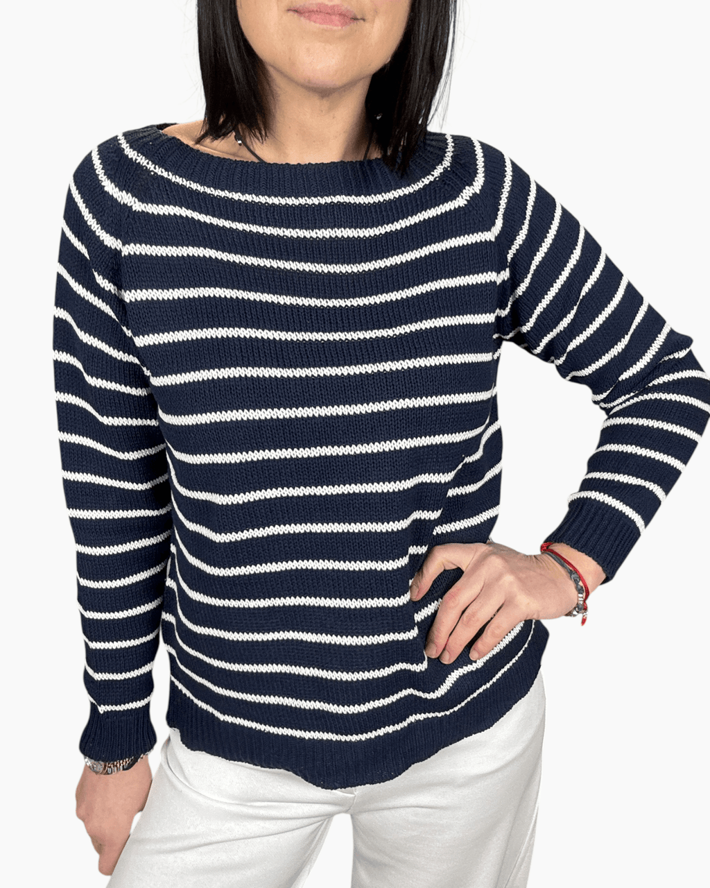 MAGLIA A RIGHE SOTTILI SUSY MIX - XE BLU ABBIGLIAMENTO