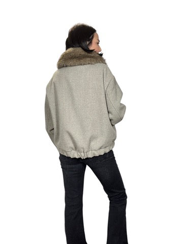 BOMBER CON COLLETTO IN ECOPELLICCIA SUSY MIX
