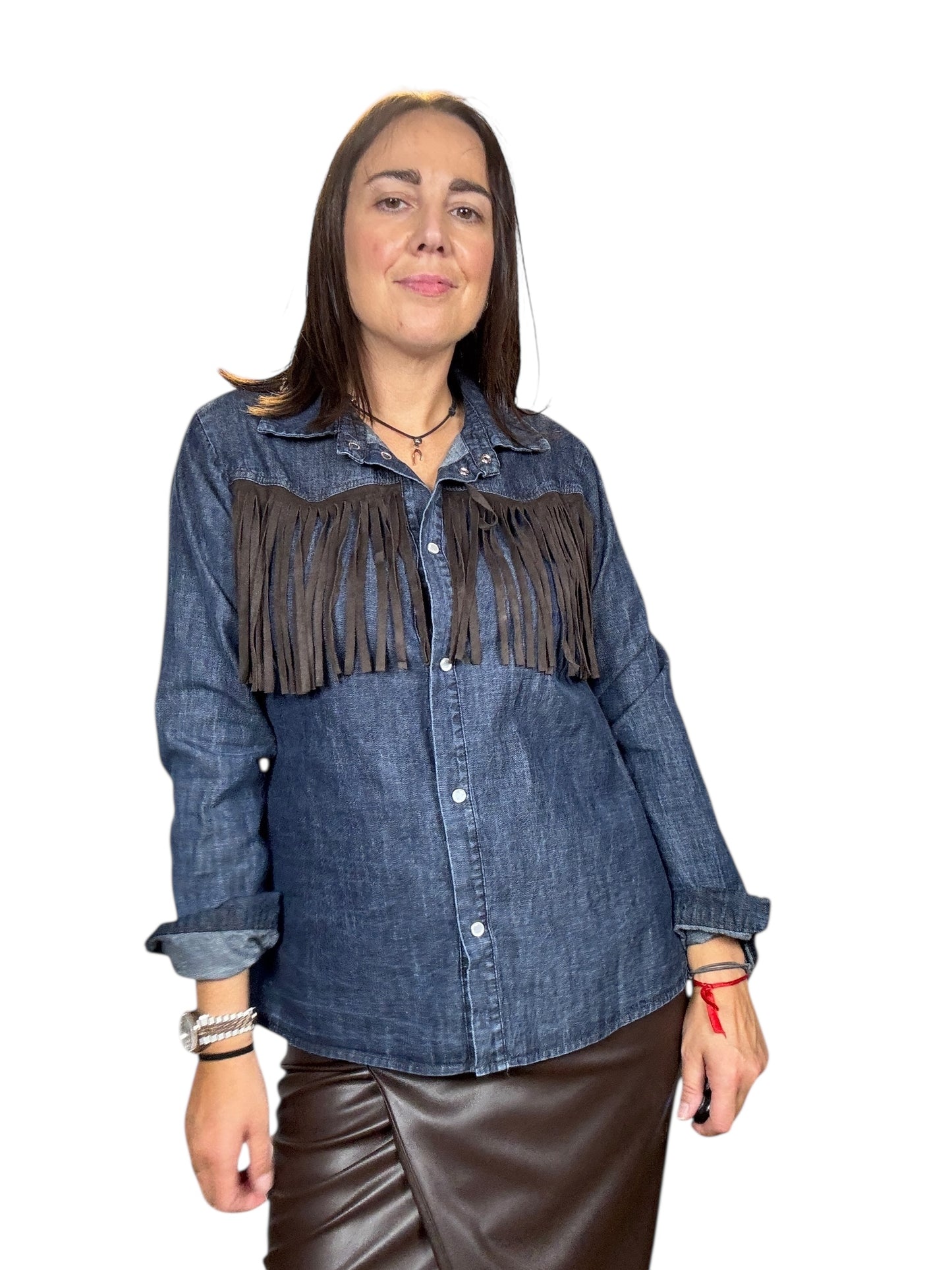 CAMICIA IN JEANS CON FRANGE SUSY MIX