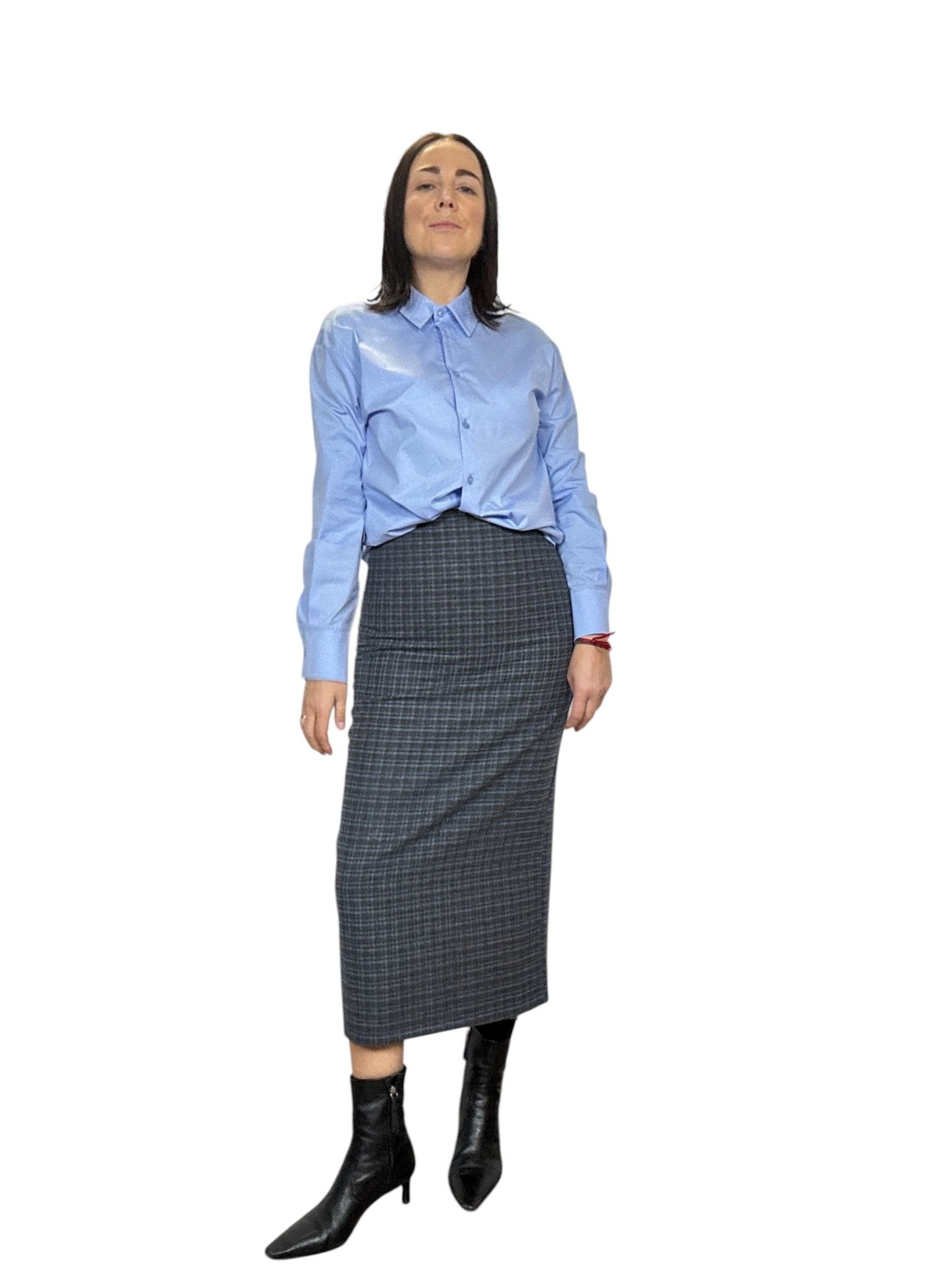 GONNA A QUADRETTI AZZURRO TENSIONE IN - XE BLU ABBIGLIAMENTO