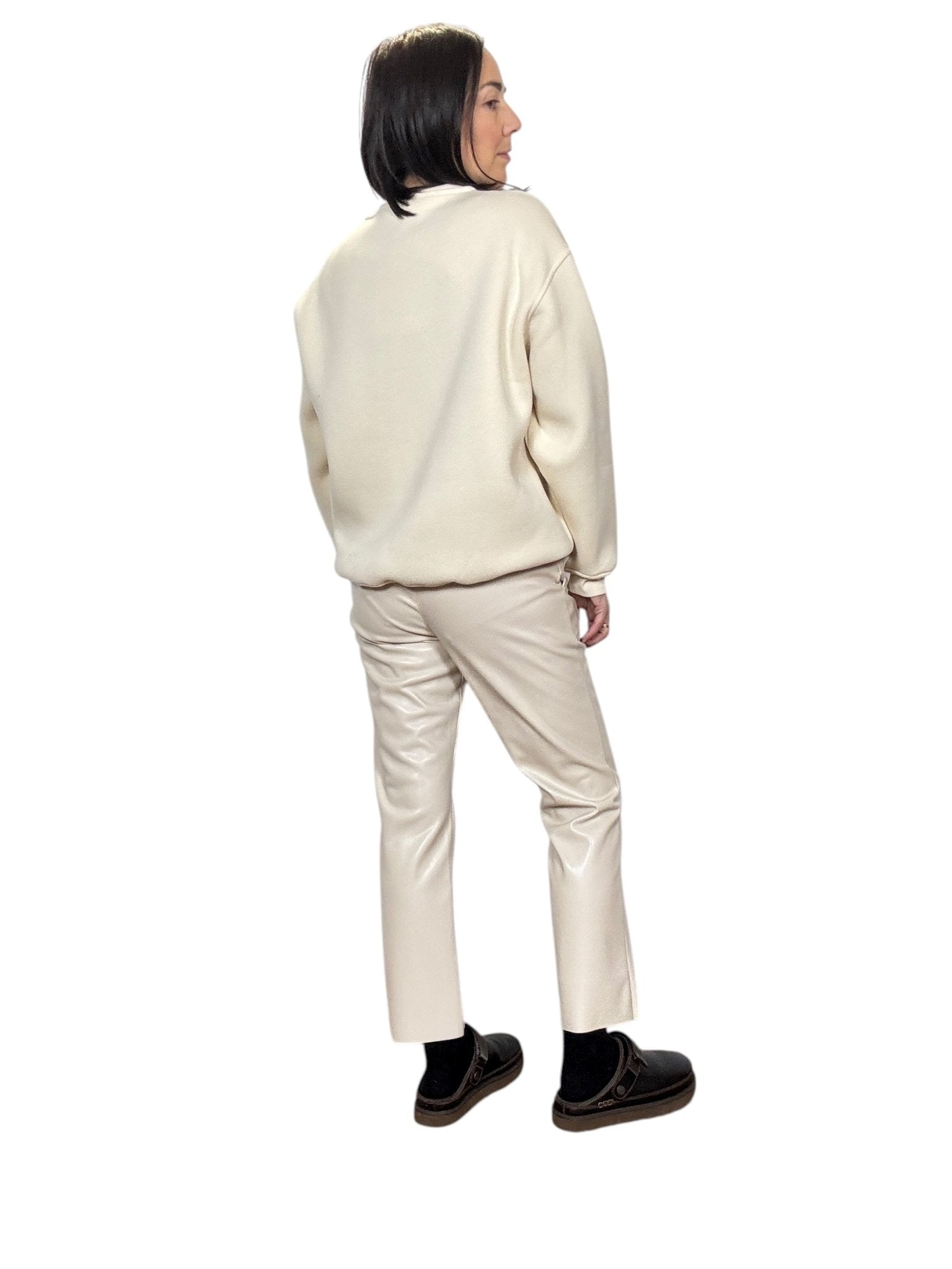 PANTALONE IN ECOPELLE A TROMBETTA TENSIONE IN - XE BLU ABBIGLIAMENTO