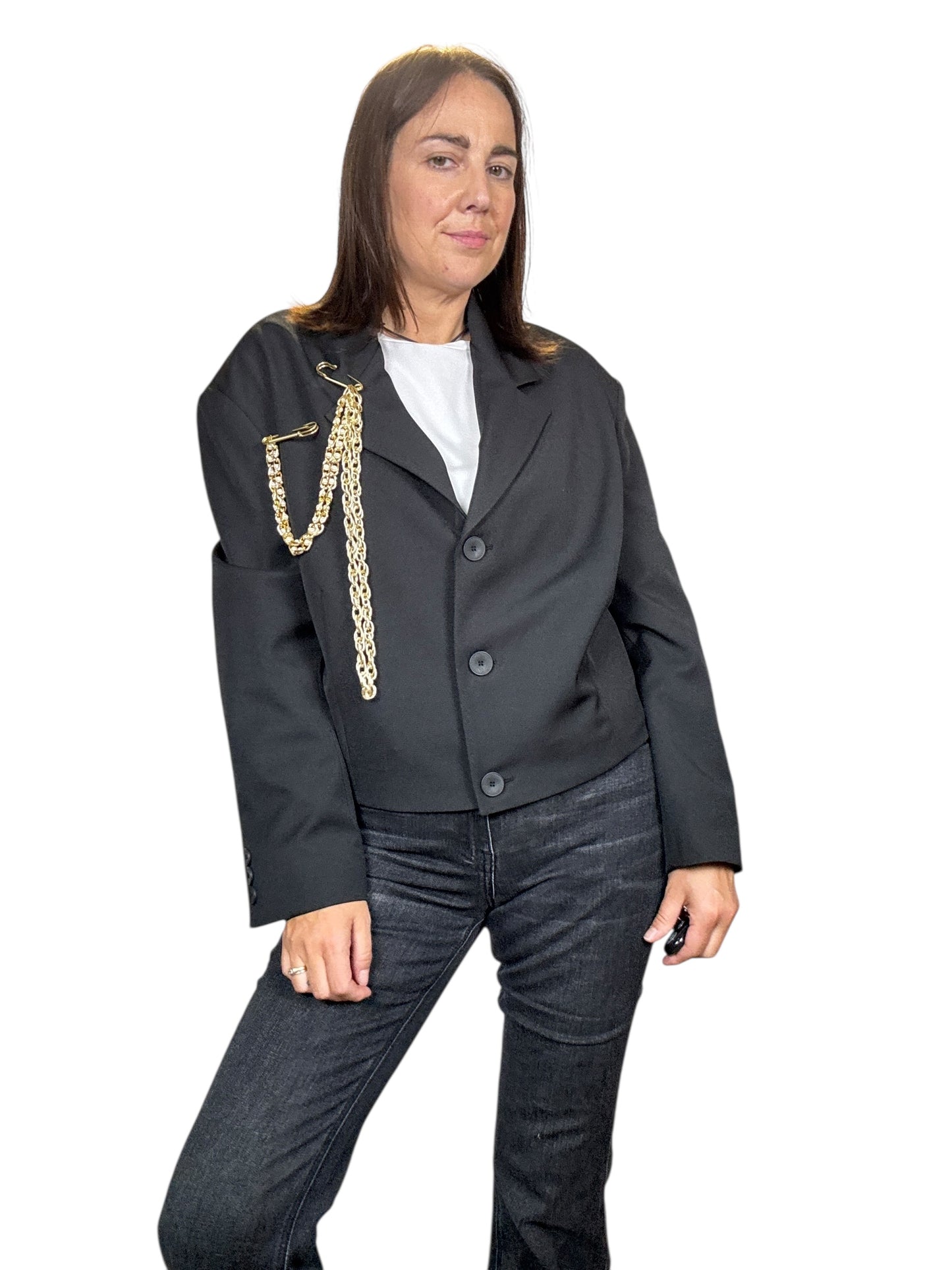 GIACCA CROPPED CATENE SUSY MIX