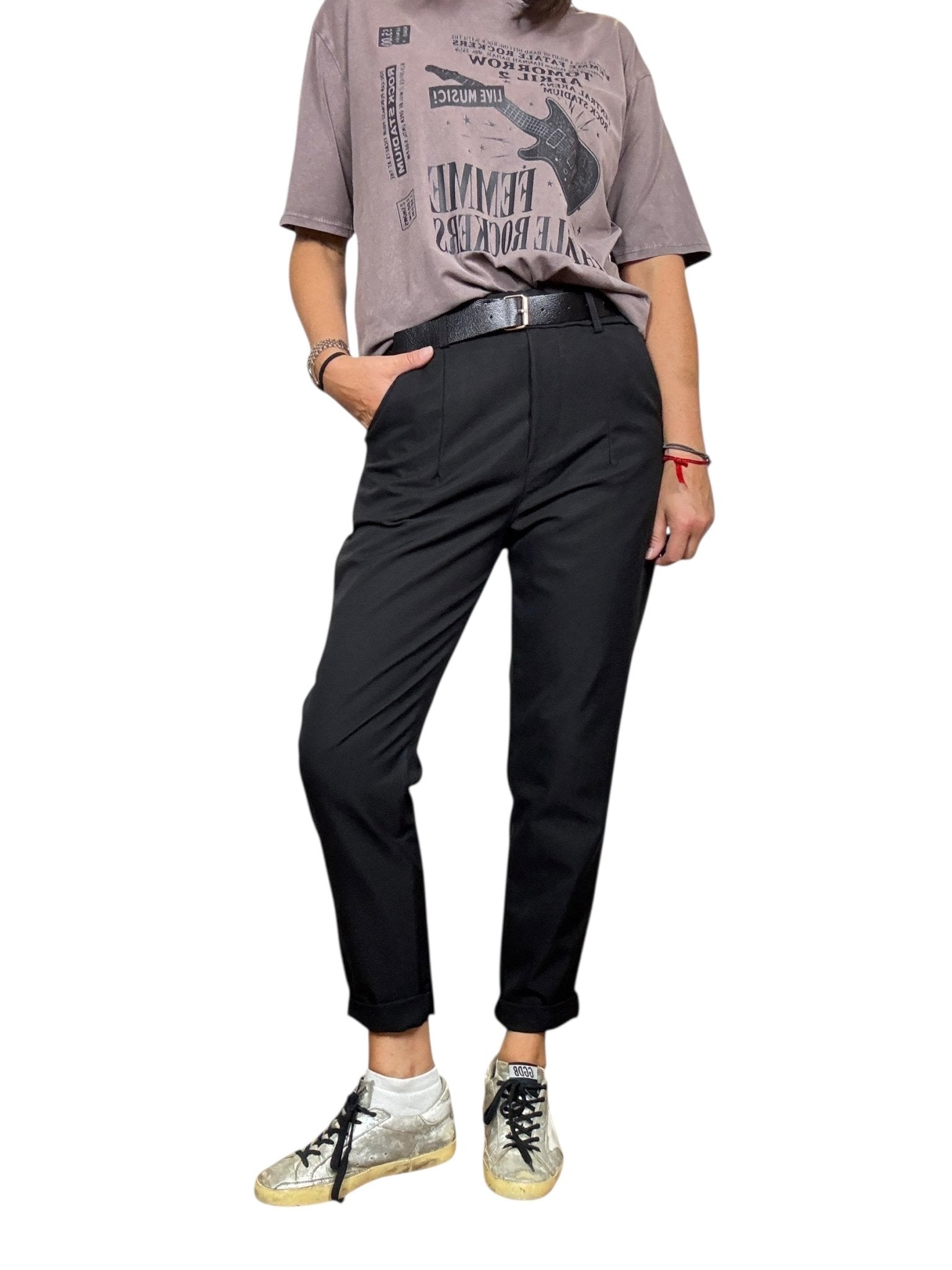 PANTALONE CON ELASTICO IN VITA SUSY MIX - XE BLU ABBIGLIAMENTO