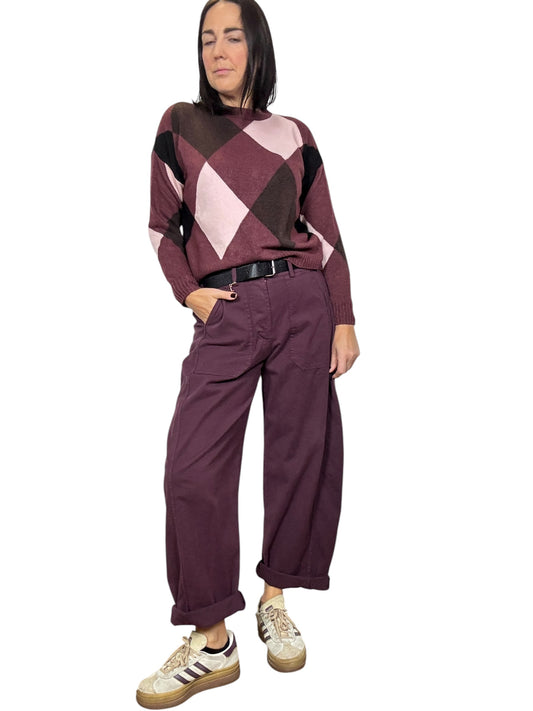 MAGLIA A ROMBI BORDEAUX SUSY MIX