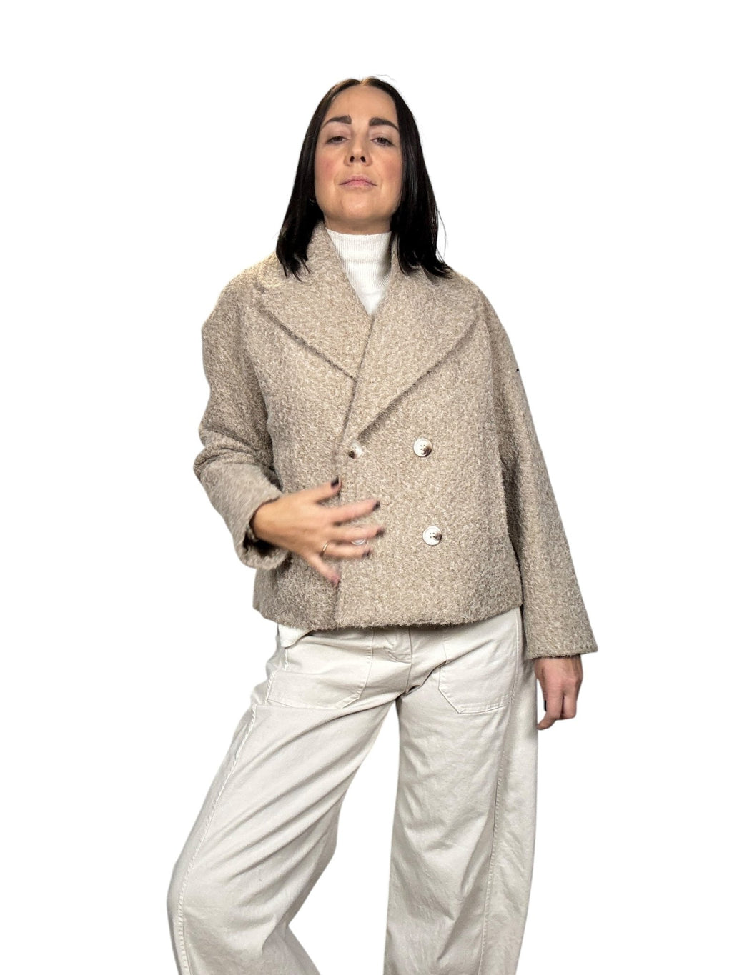 CAPPOTTINO IN LANA COTTA SUSY MIX - XE BLU ABBIGLIAMENTO