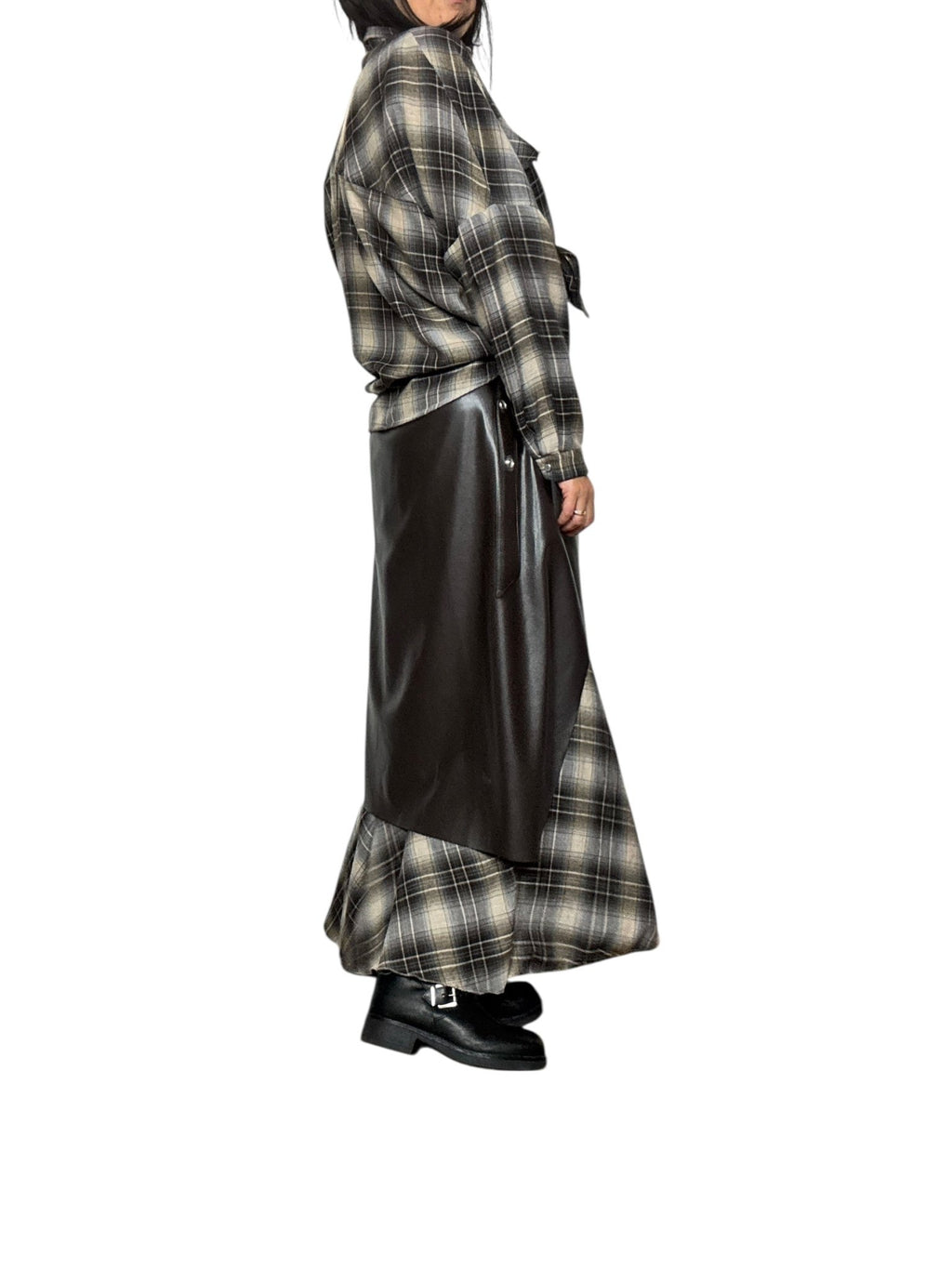 GONNA DOPPIA CHECK+ECOPELLE DIXIE - XE BLU ABBIGLIAMENTO