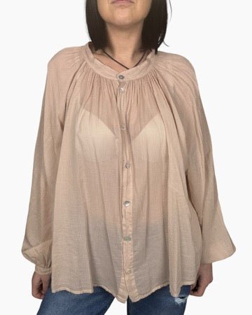 CAMICIA IN MUSSOLA TINTA UNITA SUSY MIX - XE BLU ABBIGLIAMENTO
