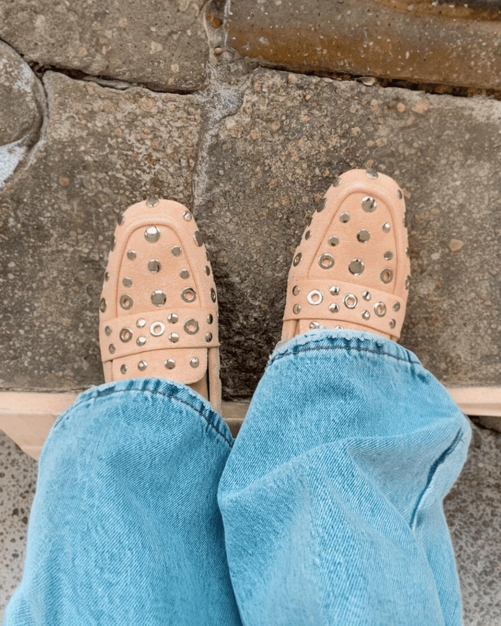 MOCASSINO CON BORCHIE SUSY MIX - XE BLU ABBIGLIAMENTO