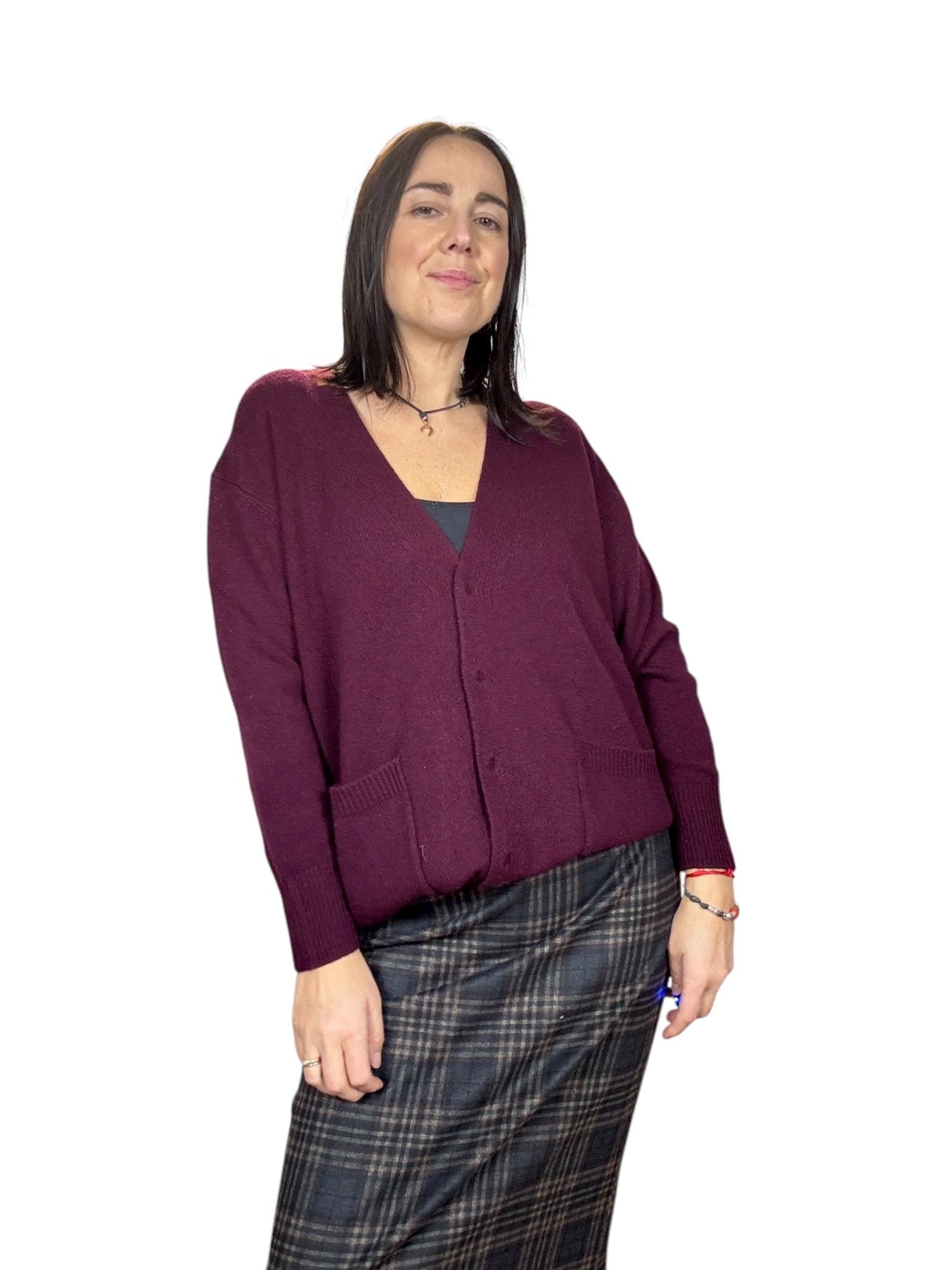 CARDIGAN PURA LANA VICOLO - XE BLU ABBIGLIAMENTO