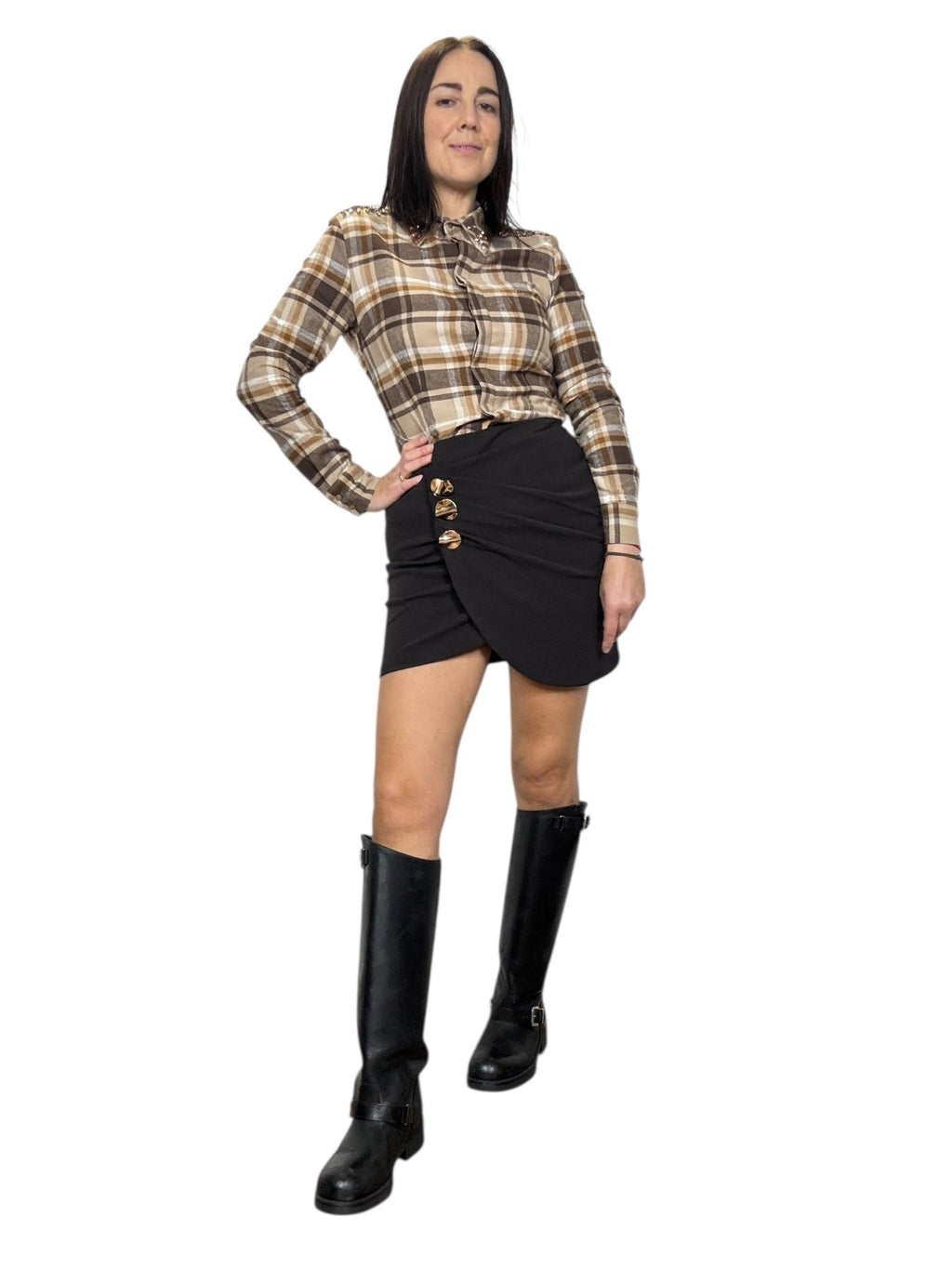 MINIGONNA DRAPPEGGIATA SUSY MIX - XE BLU ABBIGLIAMENTO