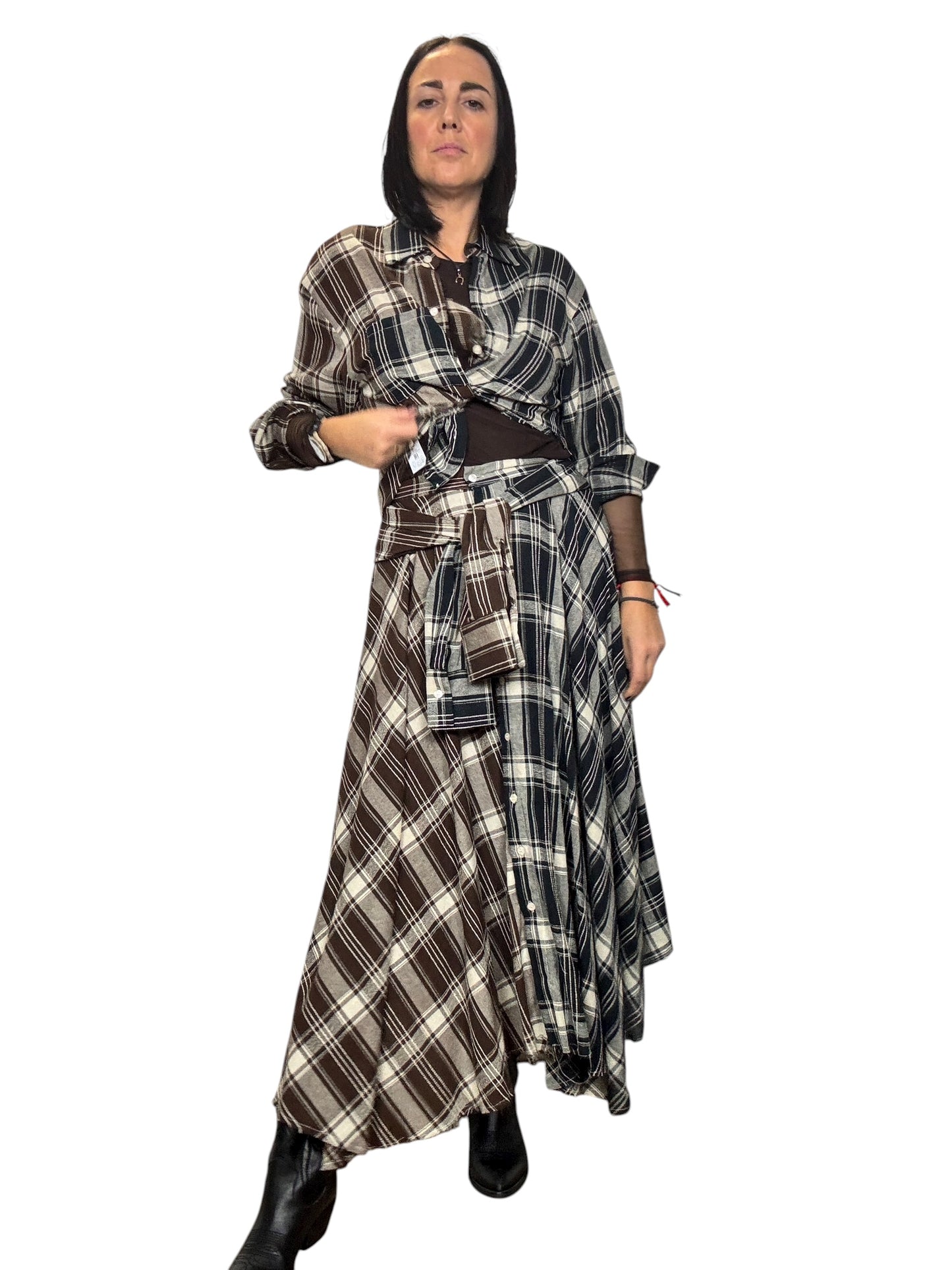 CAMICIA CHECK MARRONE DIXIE