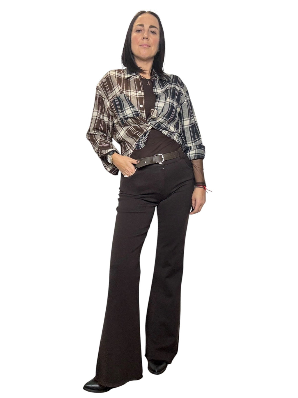 CAMICIA CHECK MARRONE DIXIE - XE BLU ABBIGLIAMENTO